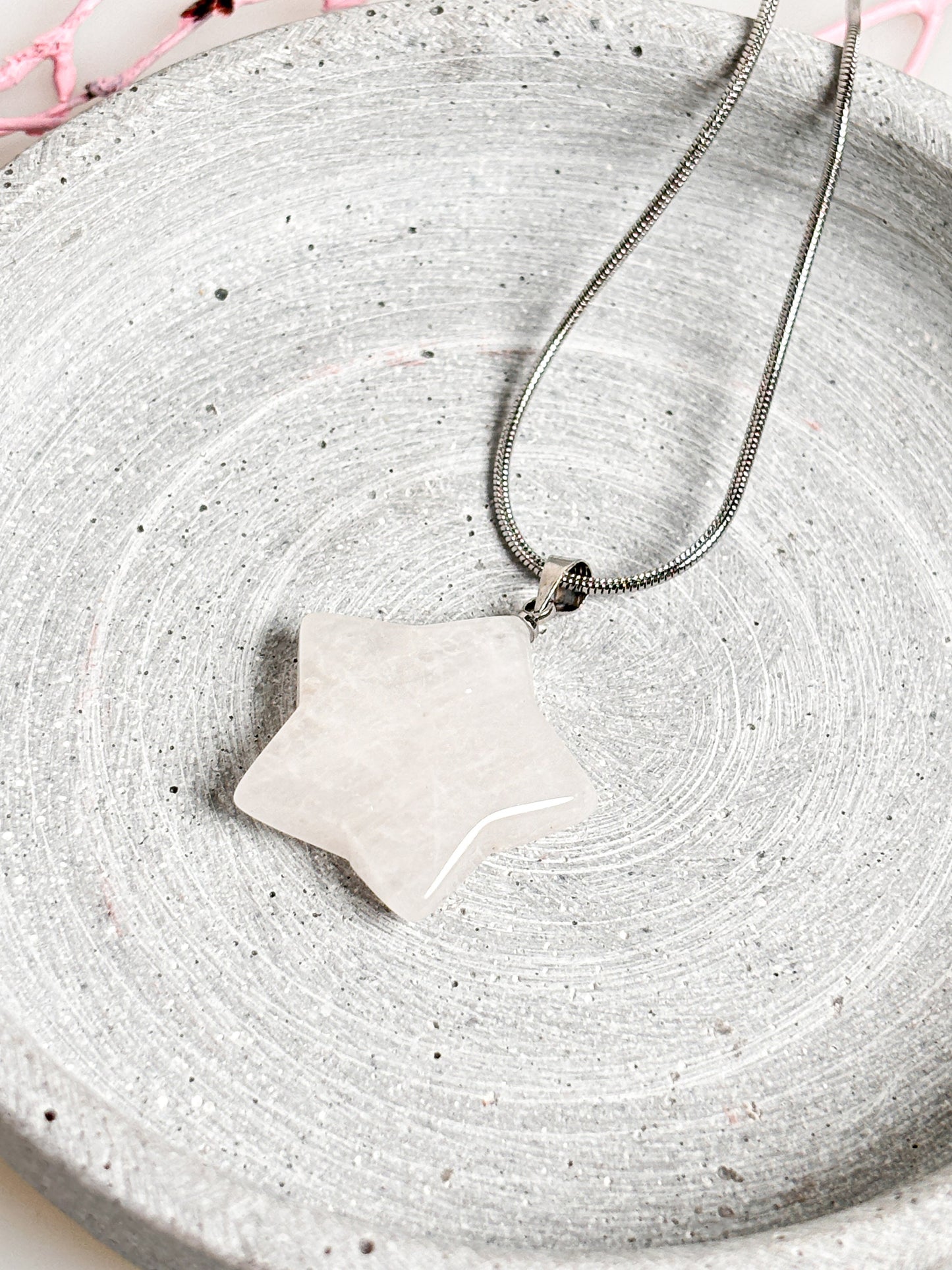 Rock crystal pendant star 2.5 x 2.5 cm | Healing stone jewelry | Handmade crystal pendant | Gift for her