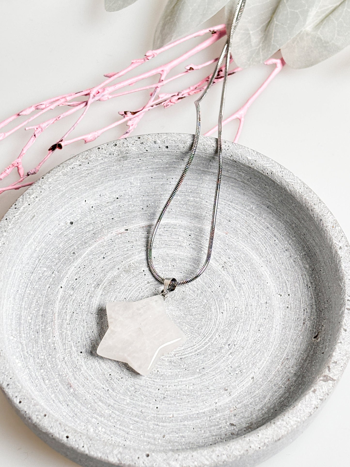 Rock crystal pendant star 2.5 x 2.5 cm | Healing stone jewelry | Handmade crystal pendant | Gift for her