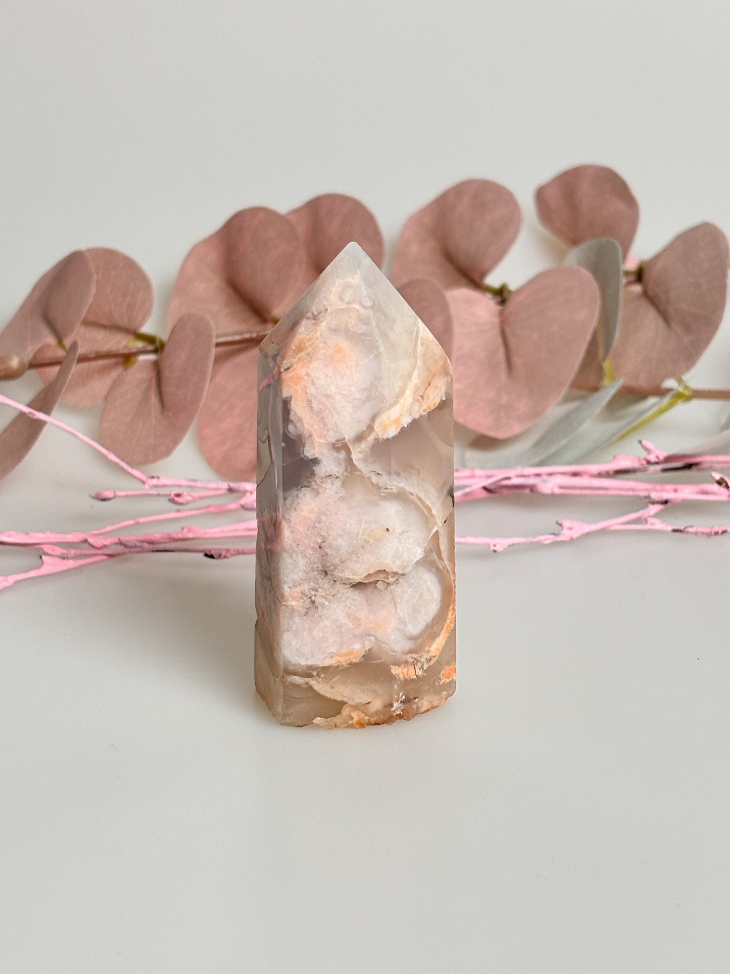 Flower Agate Tower 6.8x3 cm - 79g | Beautiful crystal with natural floral pattern