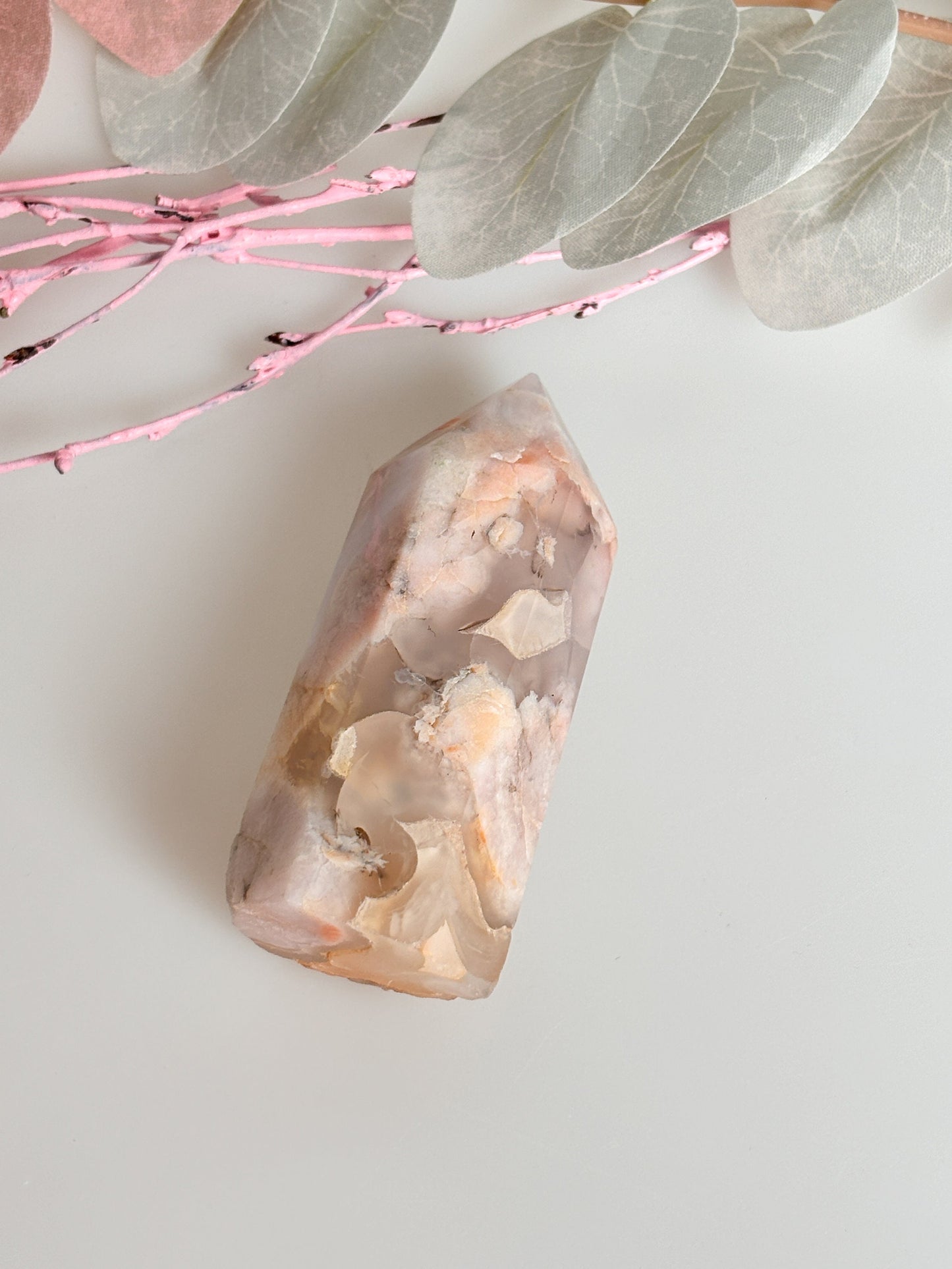 Flower Agate Tower 6.8x3 cm - 79g | Beautiful crystal with natural floral pattern
