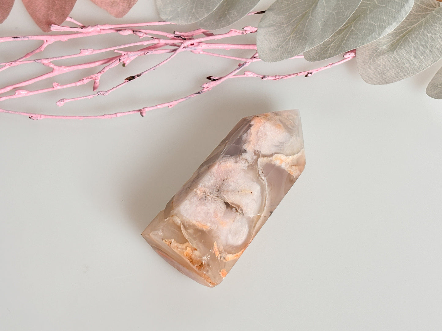 Flower Agate Tower 6.8x3 cm - 79g | Beautiful crystal with natural floral pattern