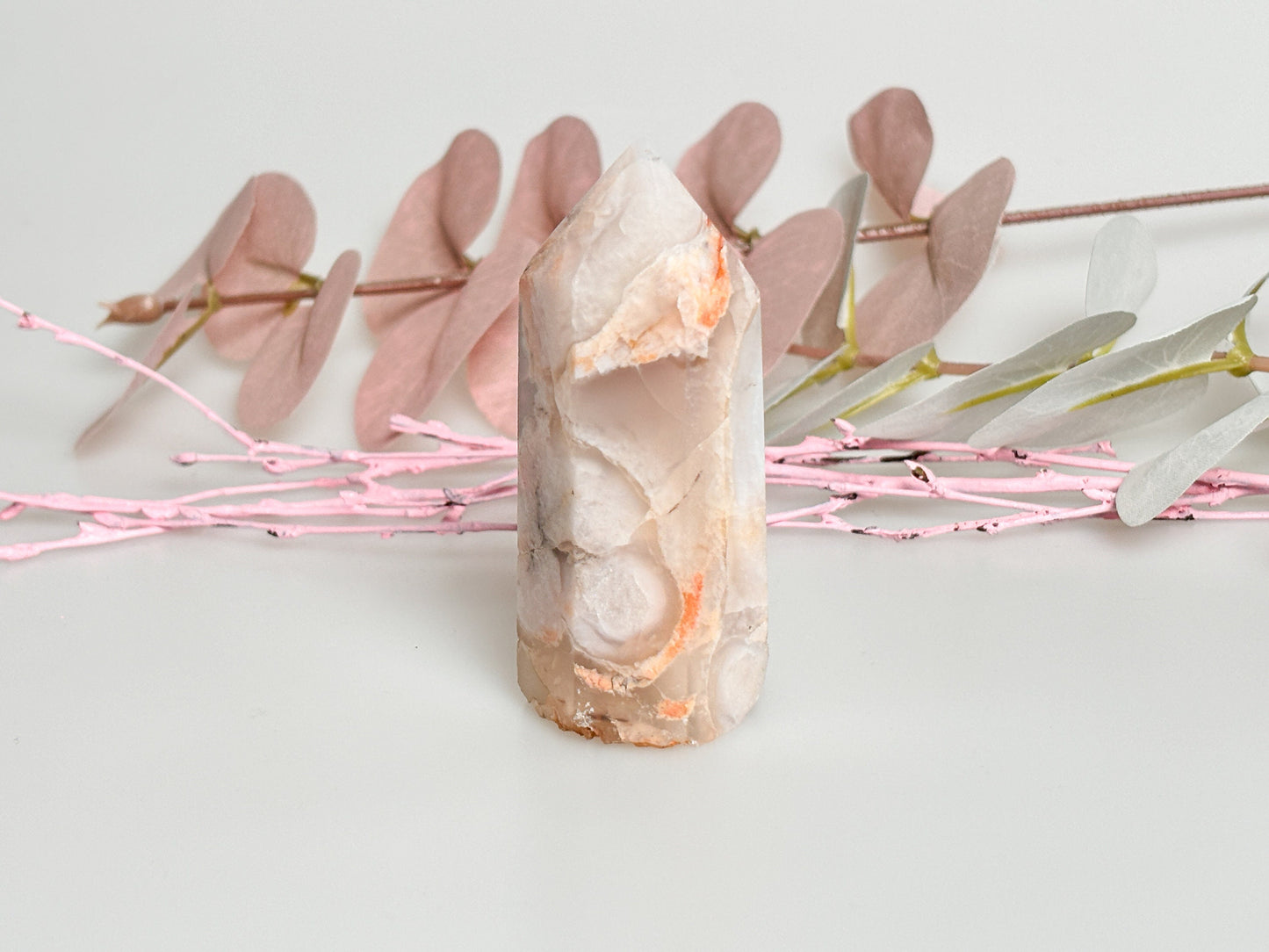 Flower Agate Tower 6.8x3 cm - 79g | Beautiful crystal with natural floral pattern