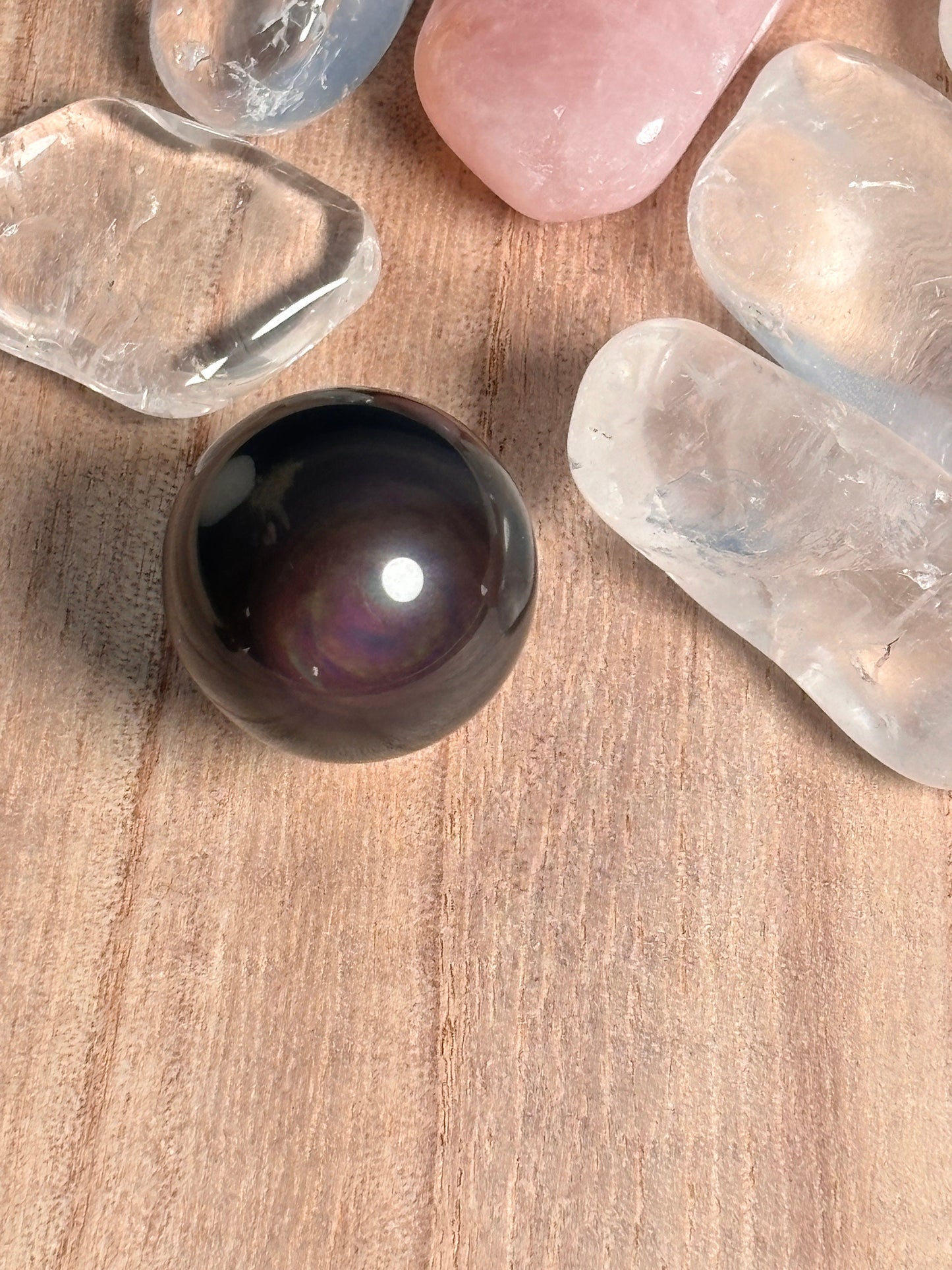 Regenbogen Obsidian Kugel verschiedene Größen | Magische Heilsteine & Kristalle