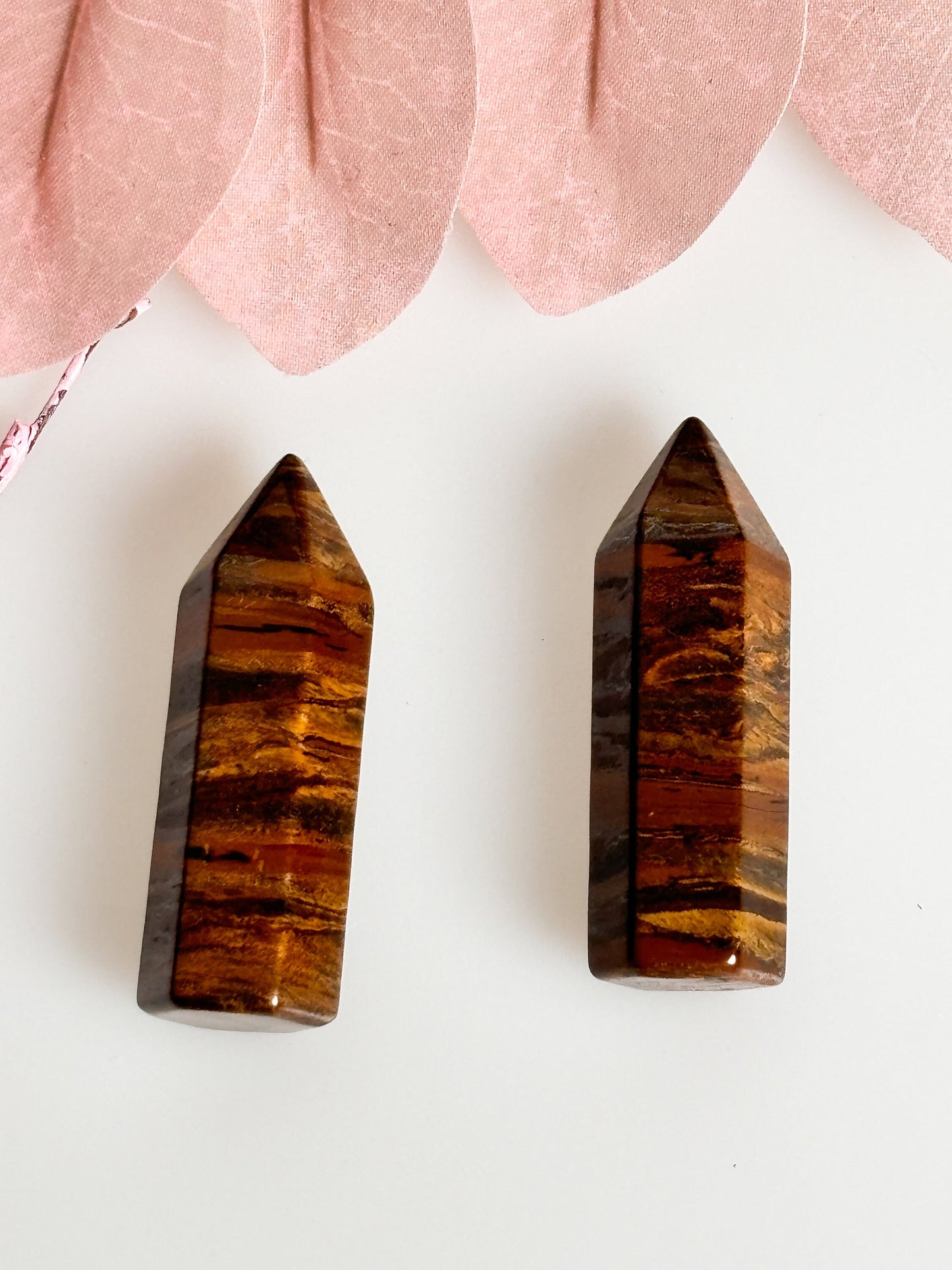 Tiger Eye Tower, small crystal tower, size approx. 5cm x 1.7cm