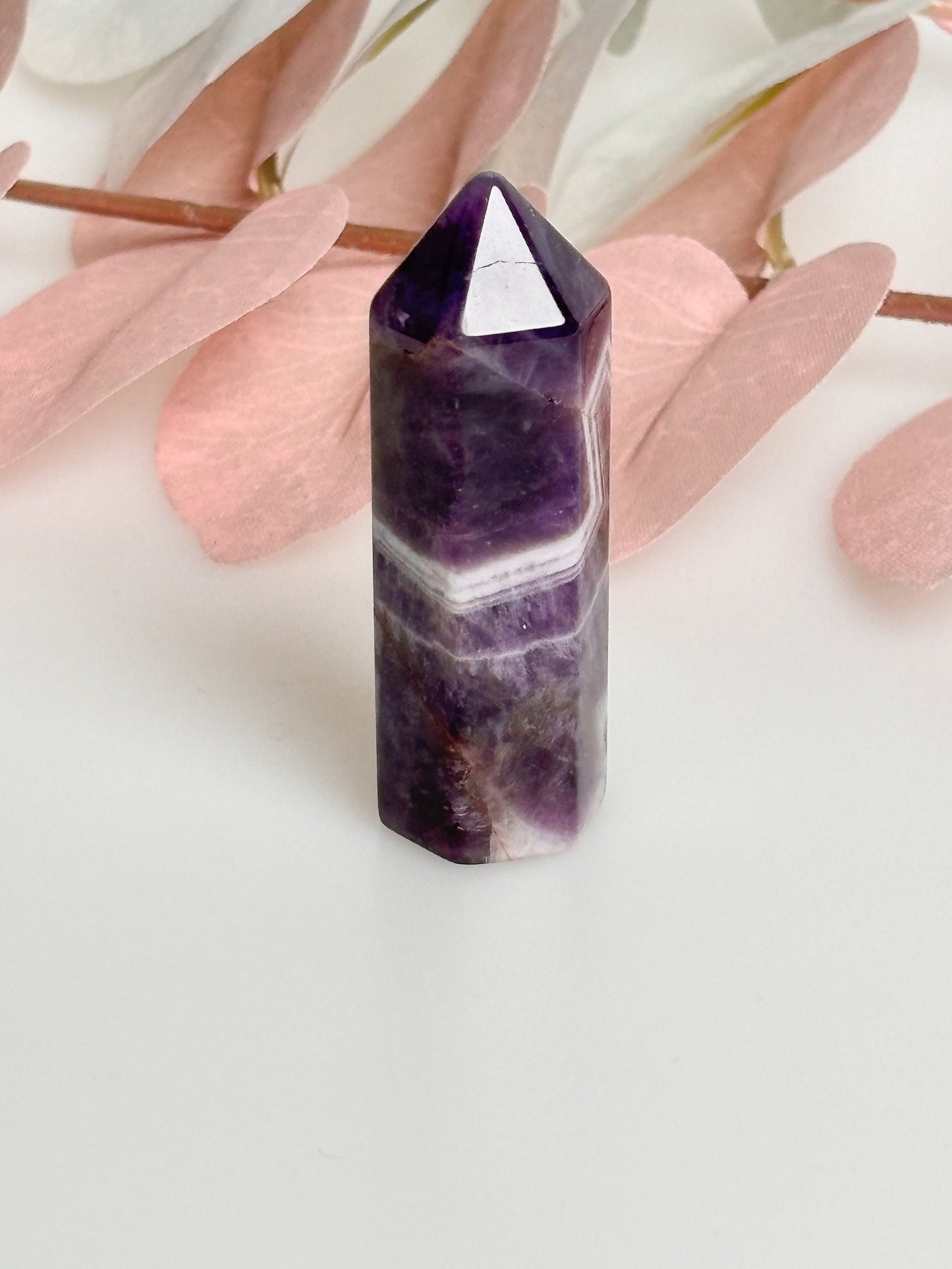 Small Dream Amethyst Towers - Great Banding, approx. 5.1x1.6cm - Crystal Meditation Stone, Gemstone Decoration, Healing Stone Towers