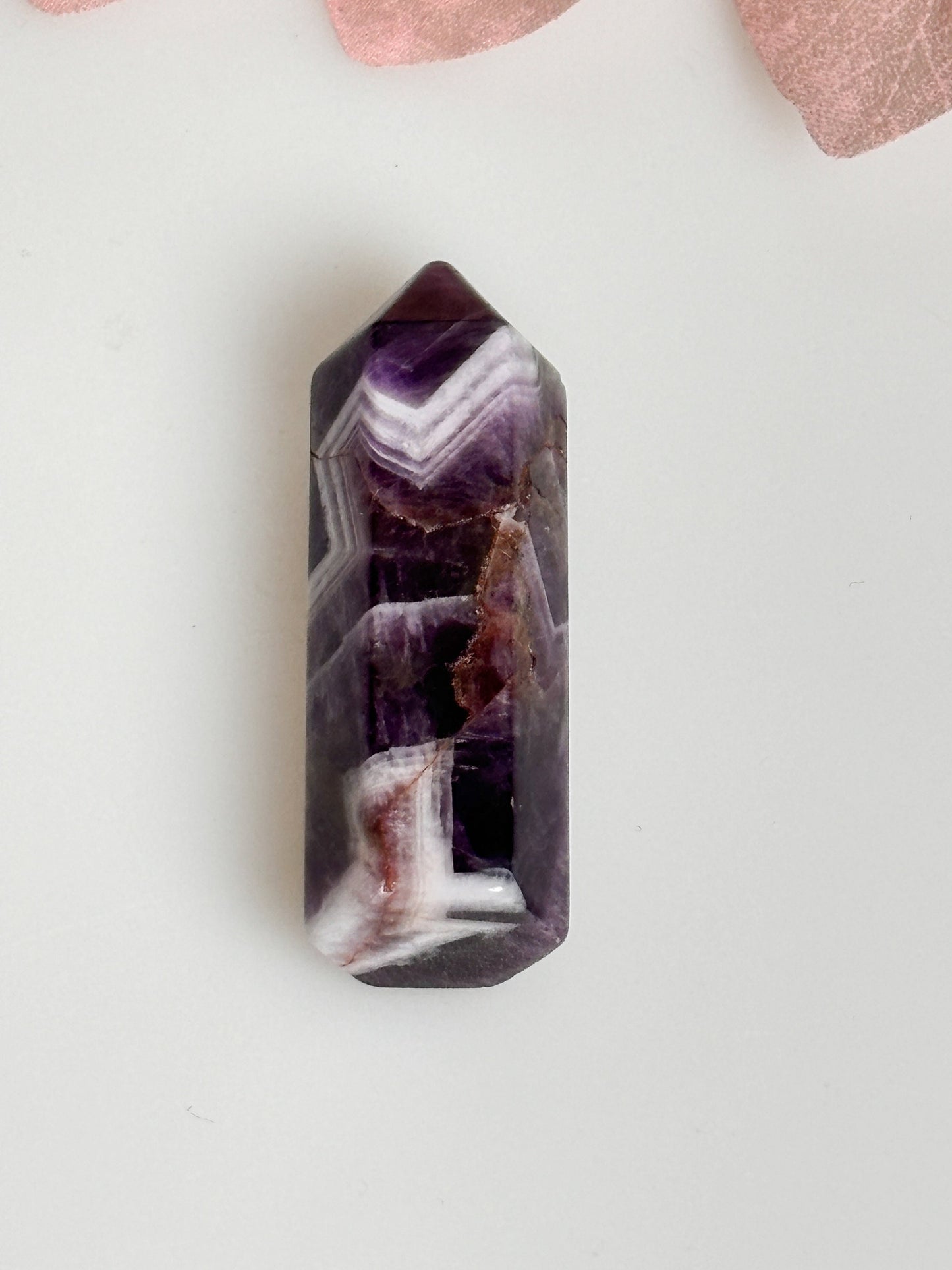 Small Dream Amethyst Towers - Great Banding, approx. 5.1x1.6cm - Crystal Meditation Stone, Gemstone Decoration, Healing Stone Towers