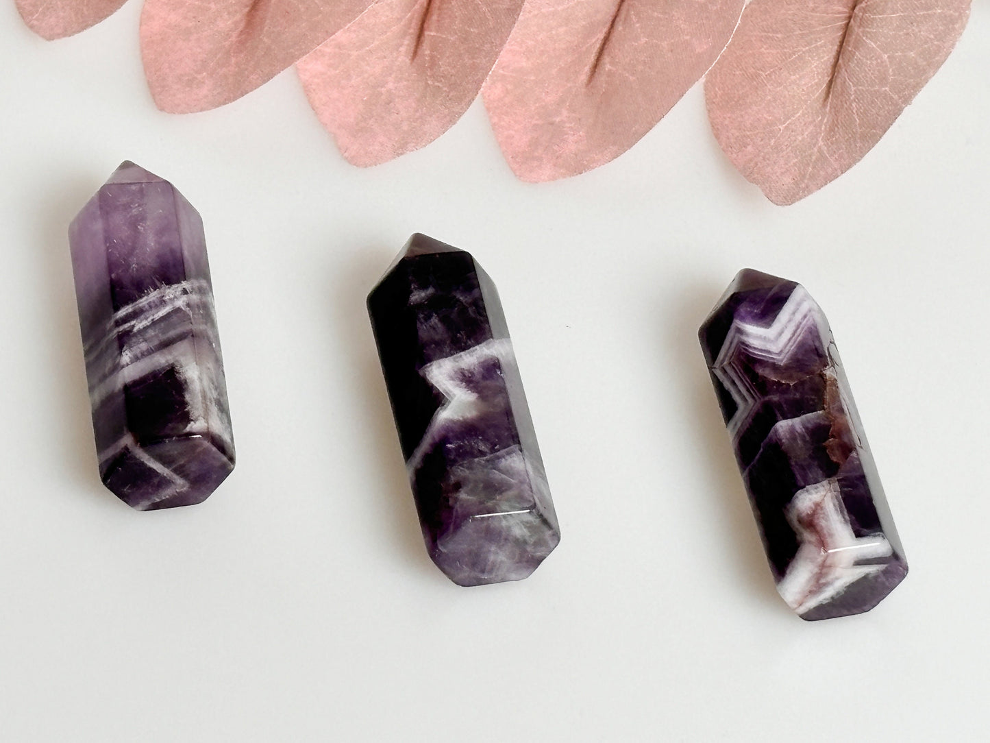 Small Dream Amethyst Towers - Great Banding, approx. 5.1x1.6cm - Crystal Meditation Stone, Gemstone Decoration, Healing Stone Towers