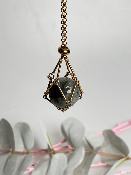 Kette für Trommelsteine |Cage Kette| Edelsteinnetzkette| Edelsteine