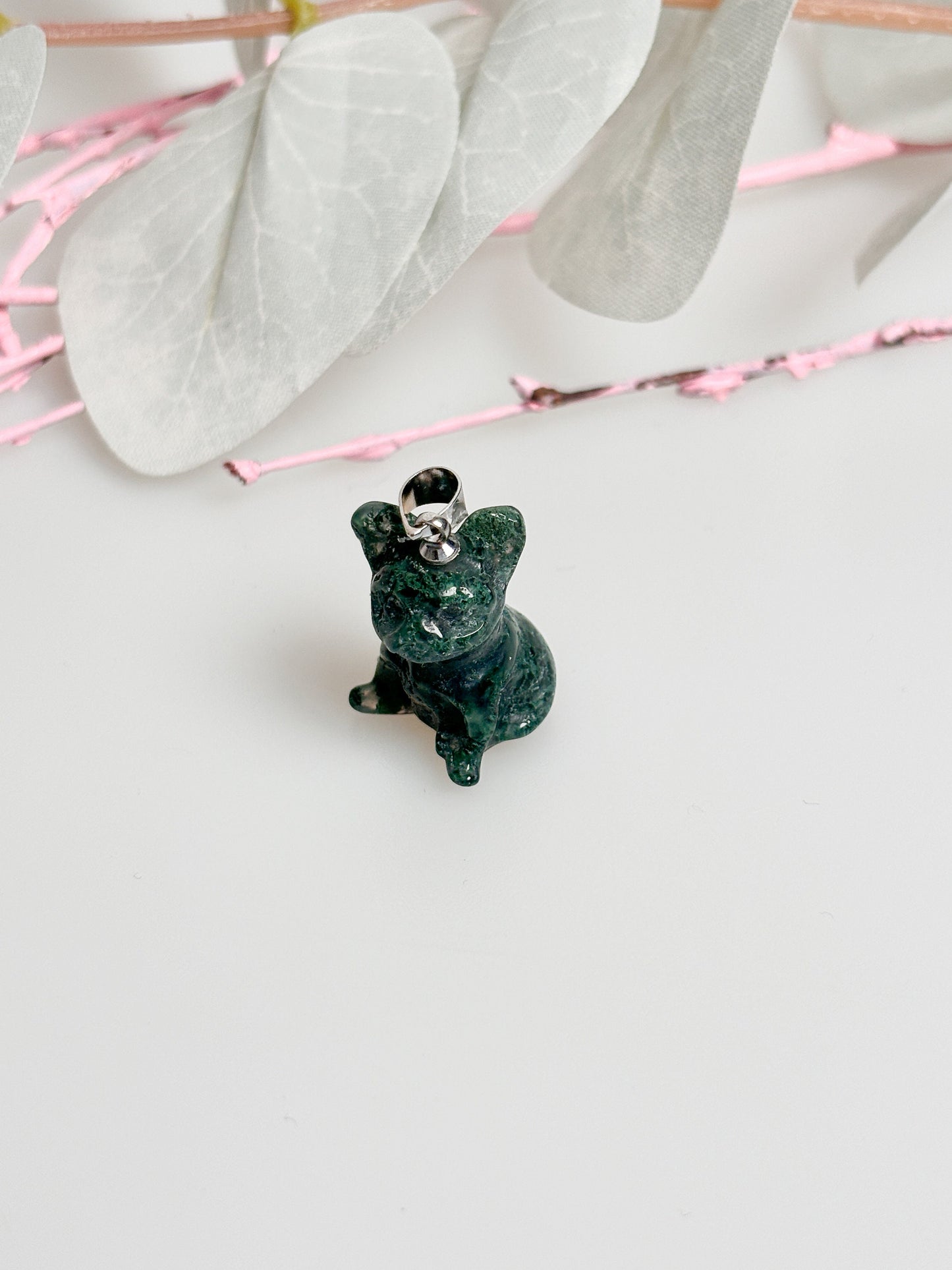 Ocean Jasper Dog-Shaped Pendant, 1.7x1.3cm - Unique Gemstone Jewelry
