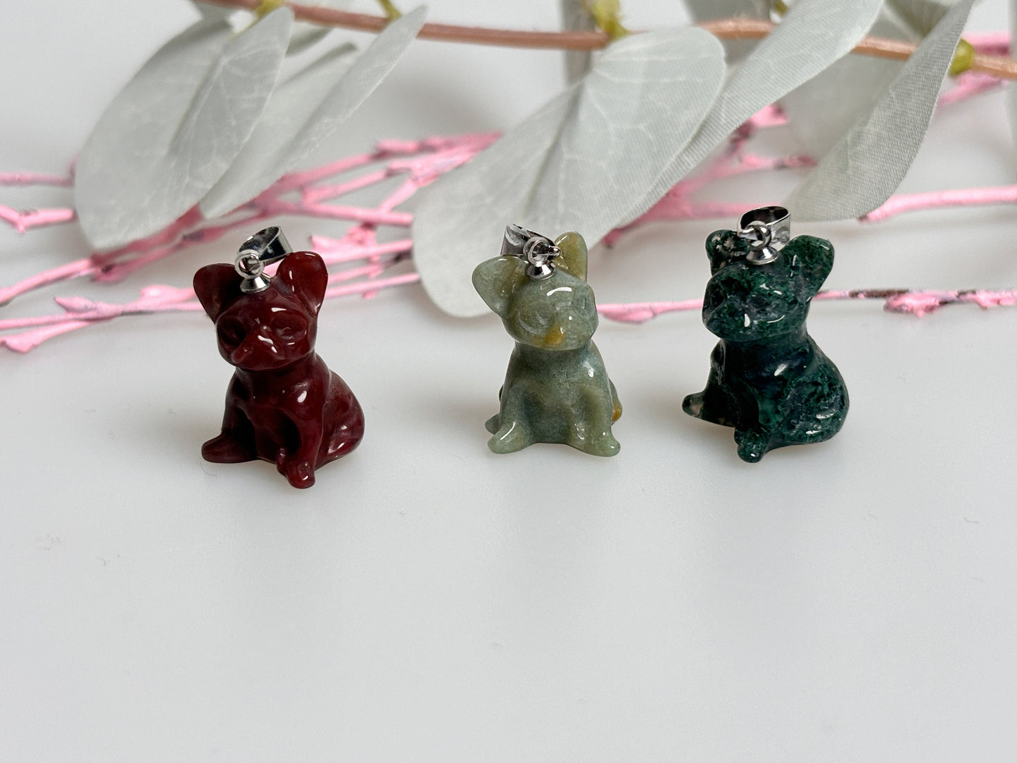 Ocean Jasper Dog-Shaped Pendant, 1.7x1.3cm - Unique Gemstone Jewelry
