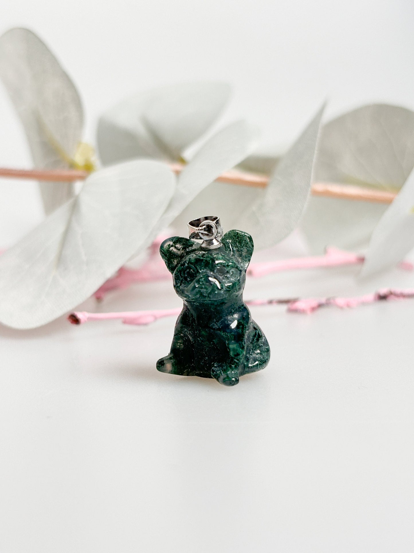 Ocean Jasper Dog-Shaped Pendant, 1.7x1.3cm - Unique Gemstone Jewelry