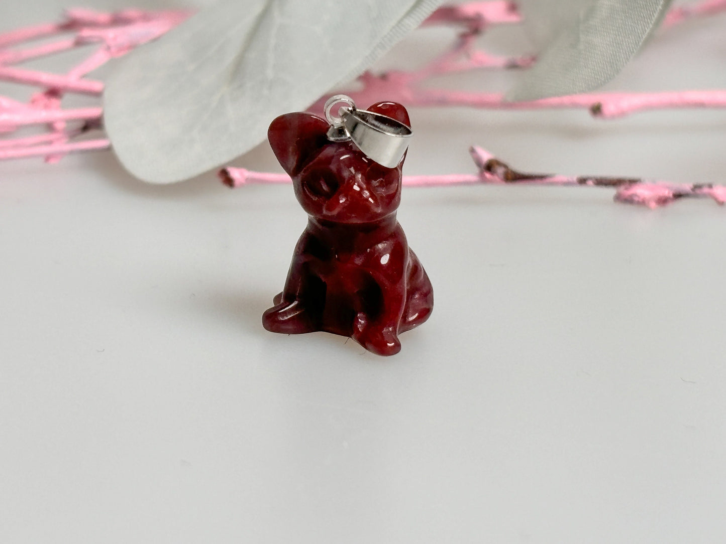 Ocean Jasper Dog-Shaped Pendant, 1.7x1.3cm - Unique Gemstone Jewelry