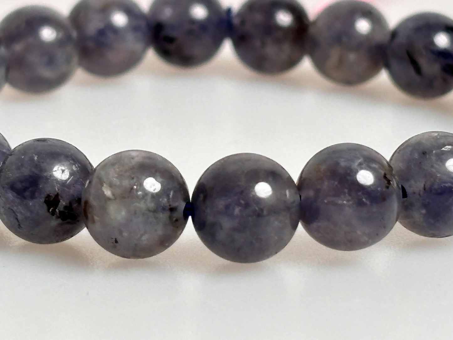 Elastic Kyanite Bead Bracelet 8.5mm, Elegant Bracelet, Blue Gemstone Jewelry