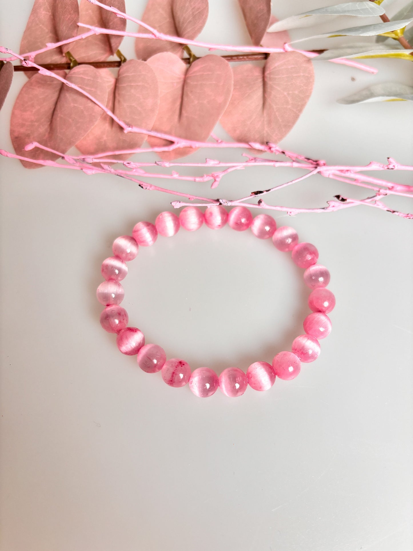 Elastic Selenite Bracelets 8mm | Summer Colors | Handmade Jewelry | Spiritual Energy | Gift Idea