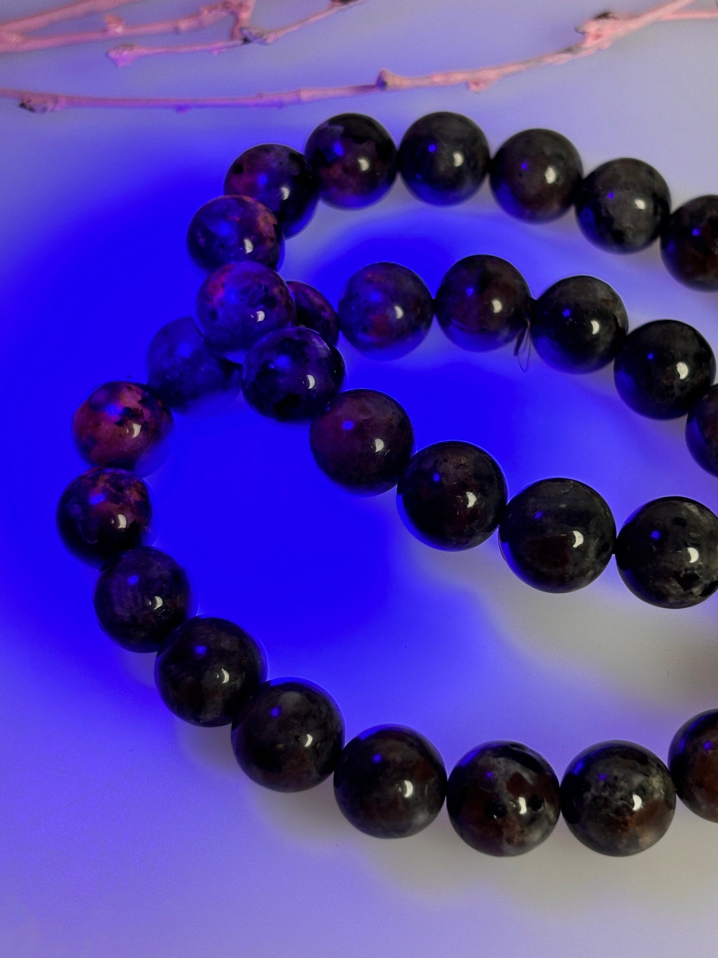 Yooperlite Beaded Bracelet Elastic 10mm - Luminous Natural Stone Bracelet, Healing Crystal Energy, Handmade Jewelry