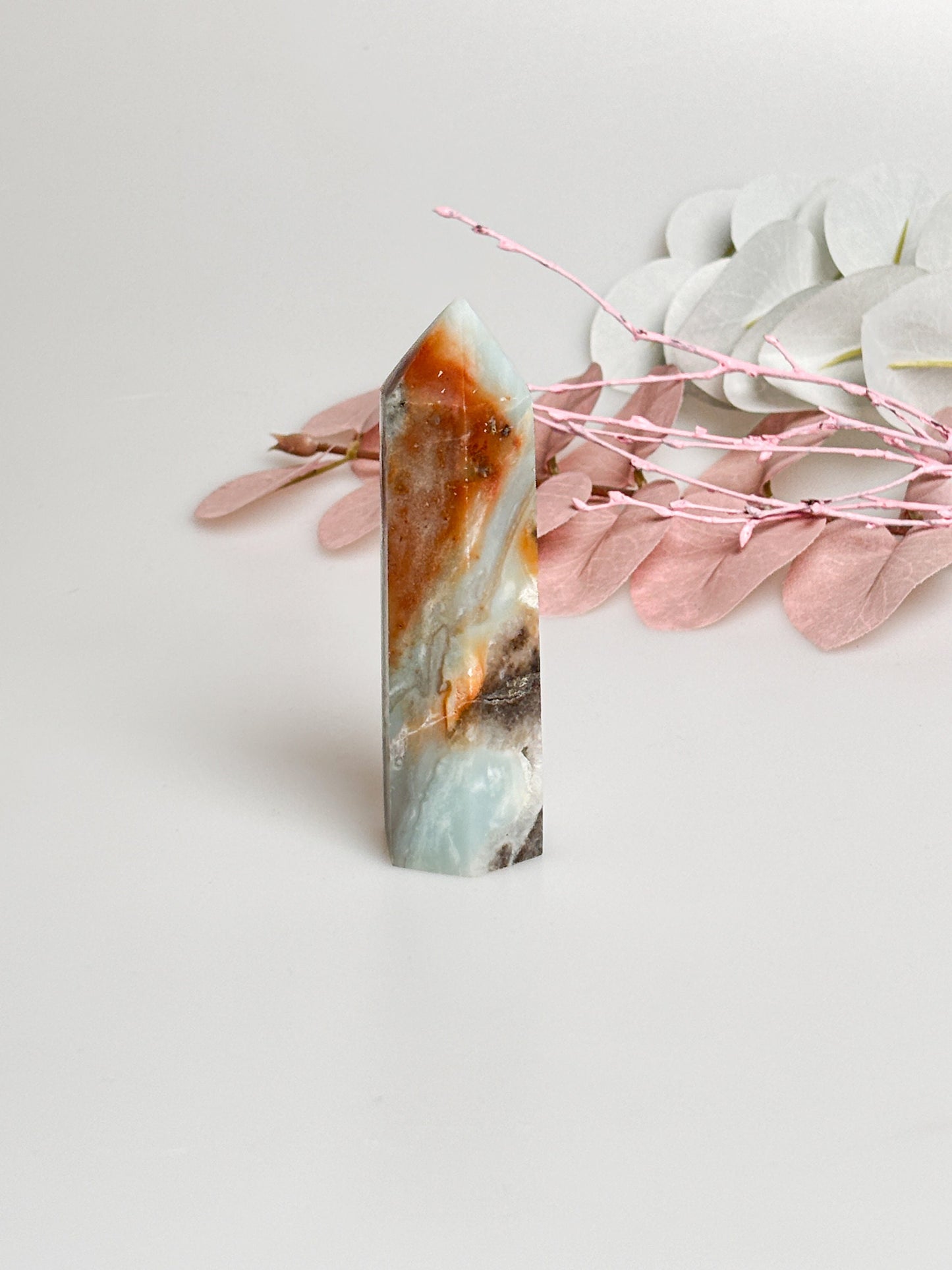 Ocean Opal Tower - Great colors like the sea | Natural stone crystal tower | Healing stone | Decoration | Gift