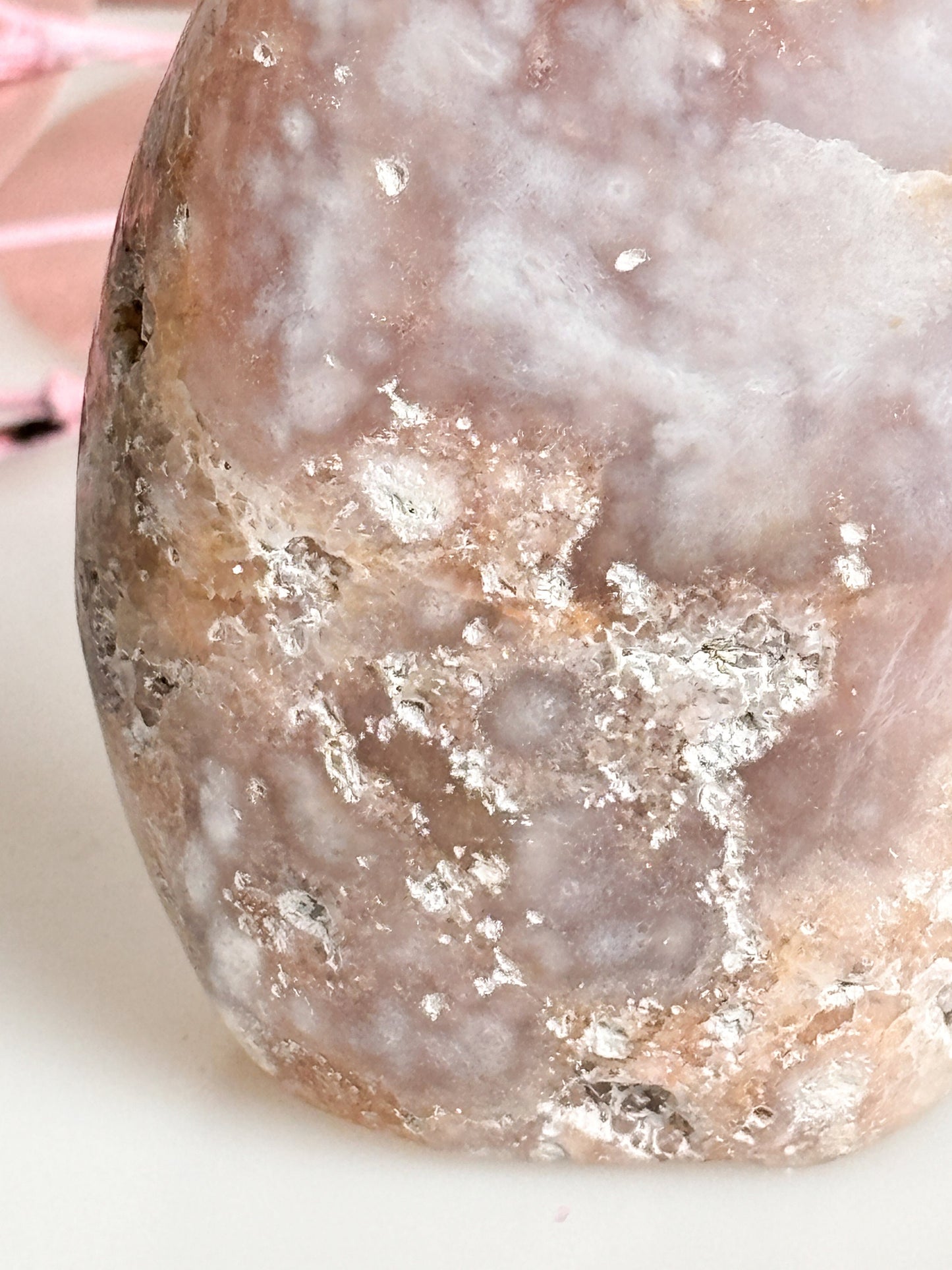 Natural Pink Amethyst Freeform Drop with Sparkling Druzy – Unique Gemstone, Healing Stone, Gift