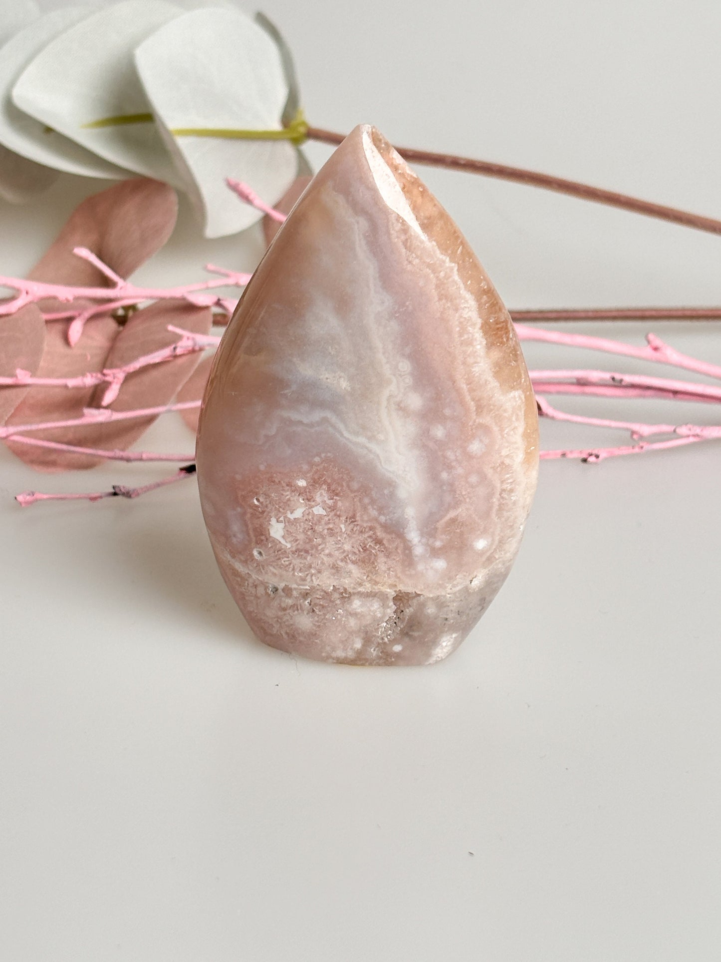 Natural Pink Amethyst Freeform Drop with Sparkling Druzy – Unique Gemstone, Healing Stone, Gift