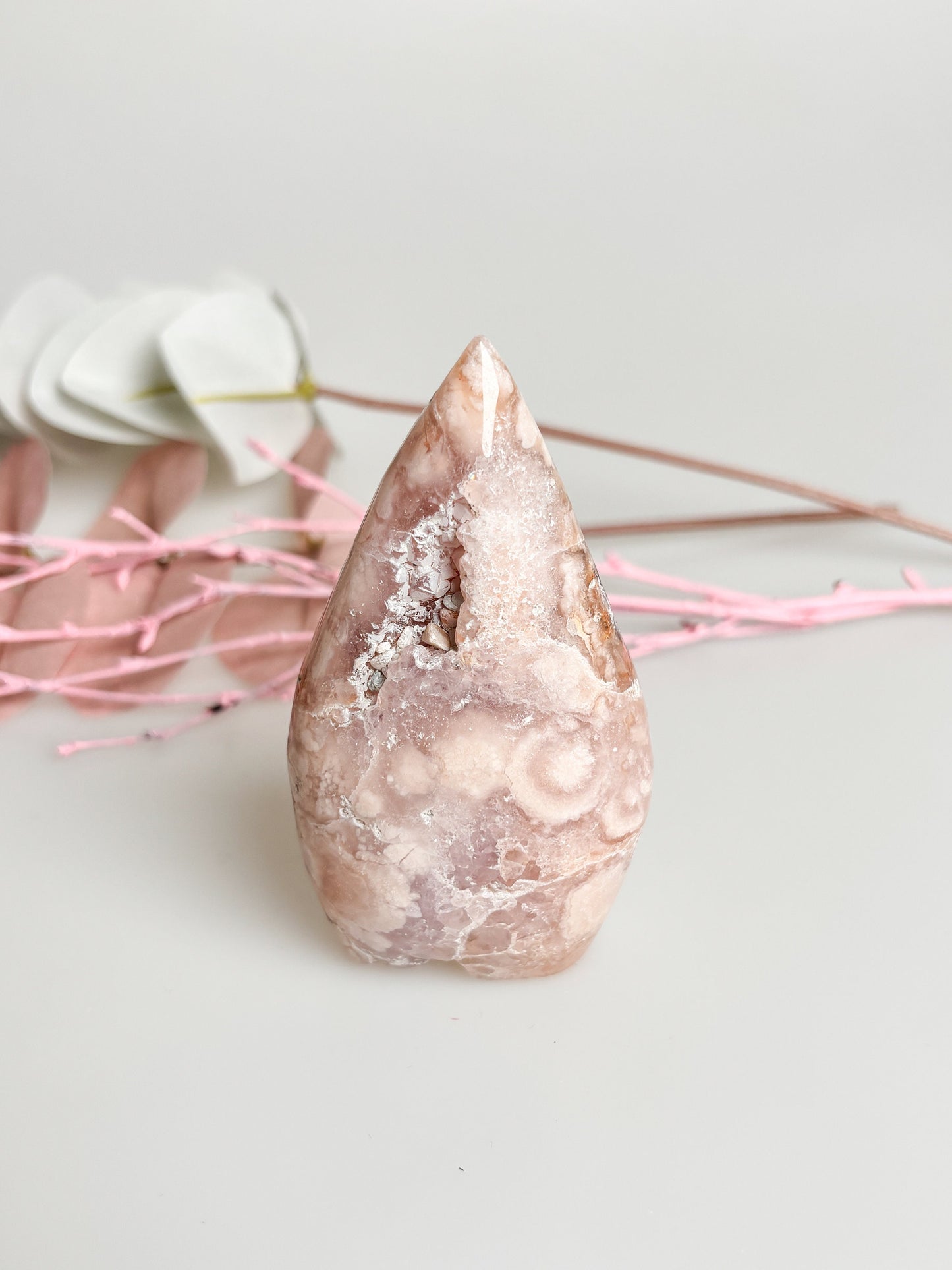 Natural Pink Amethyst Freeform Drop with Sparkling Druzy – Unique Gemstone, Healing Stone, Gift