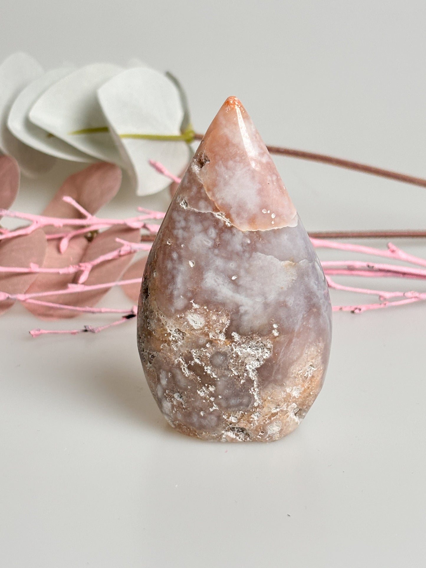 Natural Pink Amethyst Freeform Drop with Sparkling Druzy – Unique Gemstone, Healing Stone, Gift
