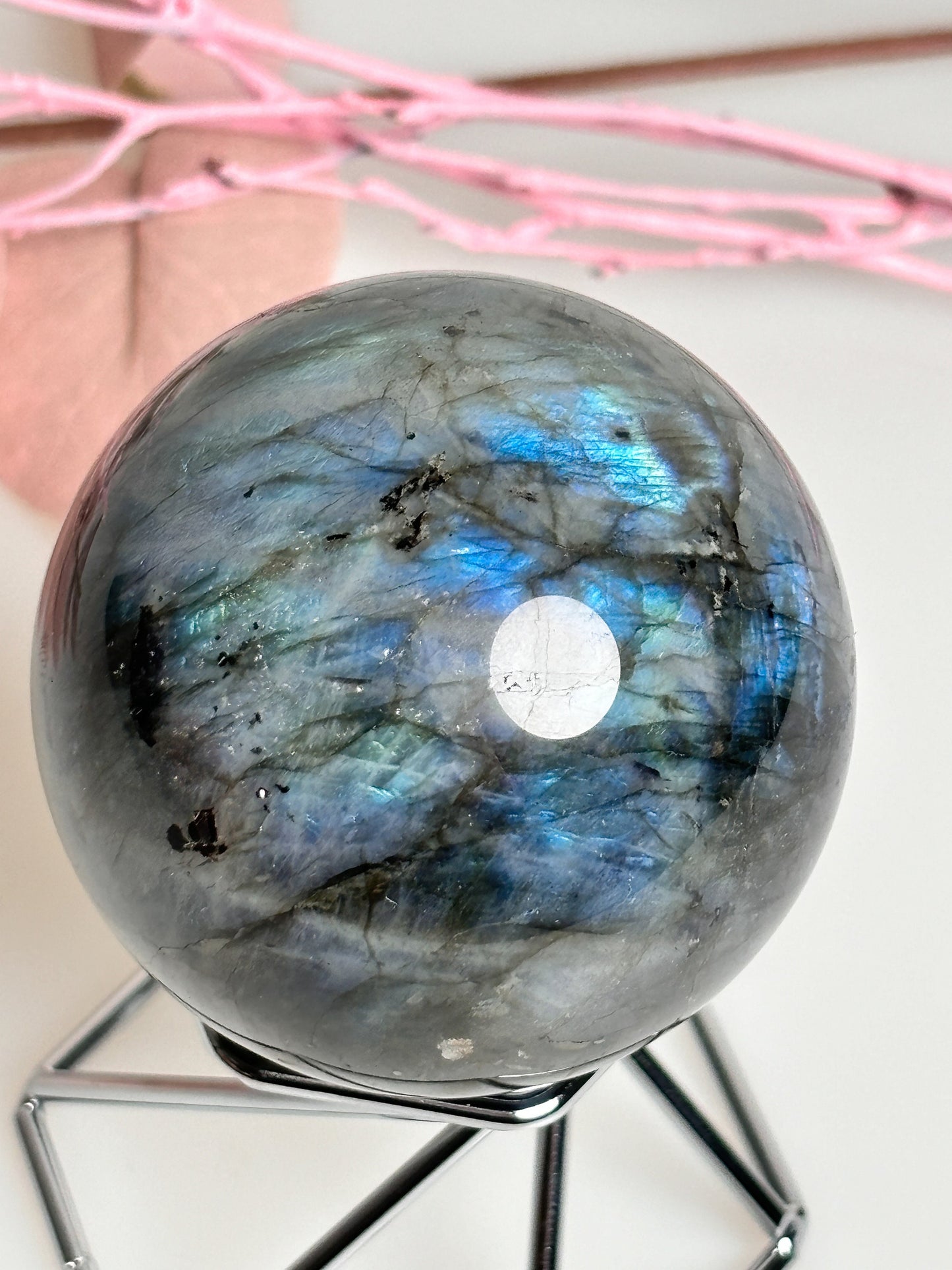 Labradorite balls with great flash 5-6cm large - Beautiful gemstone decoration and collector's items|blue flash| rainbows