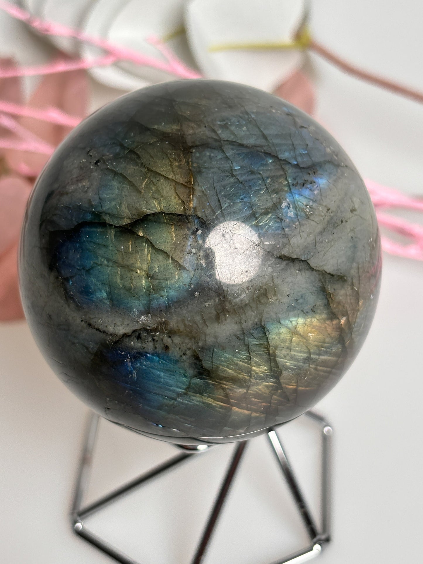 Labradorite balls with great flash 5-6cm large - Beautiful gemstone decoration and collector's items|blue flash| rainbows
