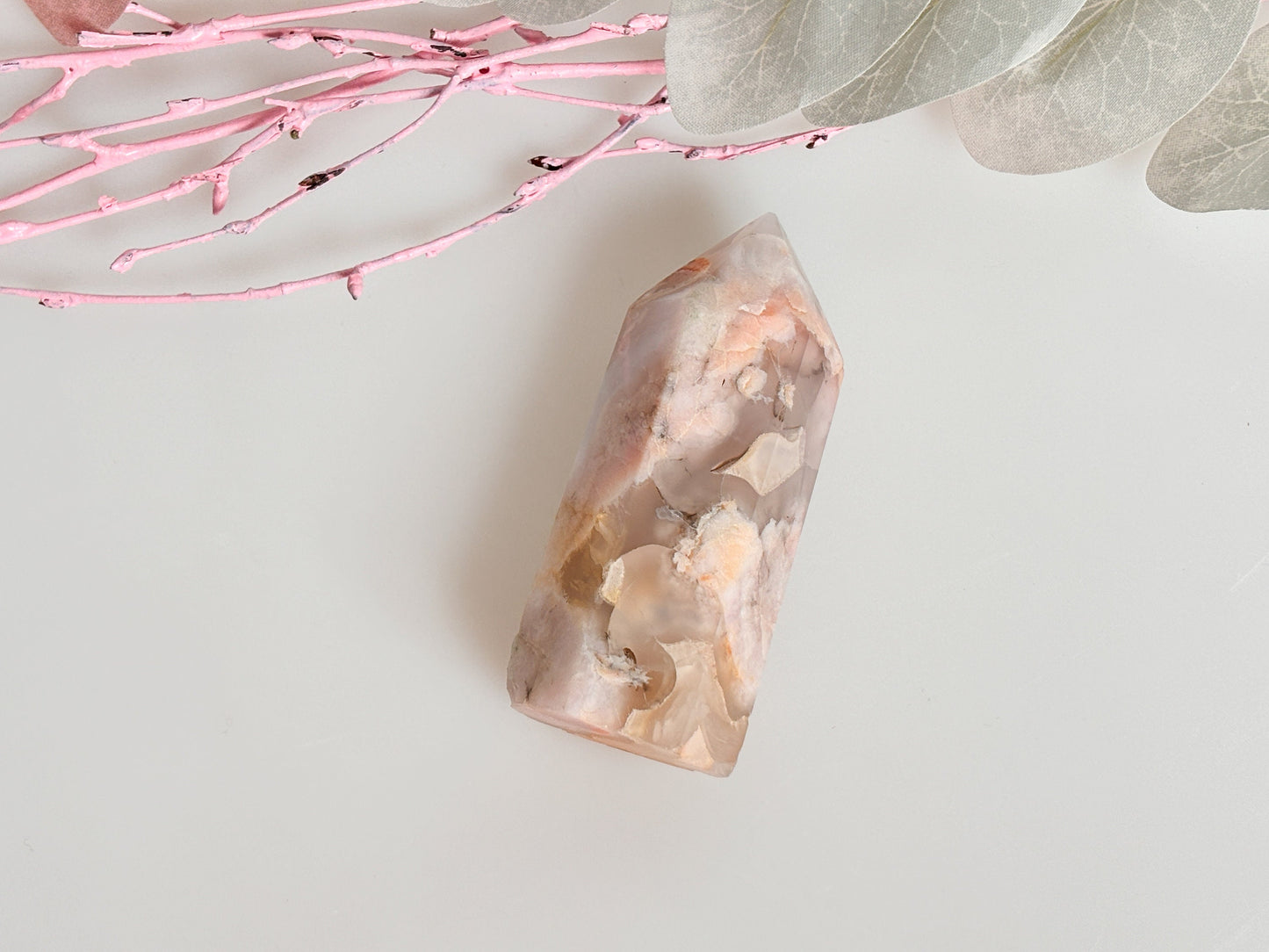 Flower Agate Tower 6.8x3 cm - 79g | Beautiful crystal with natural floral pattern