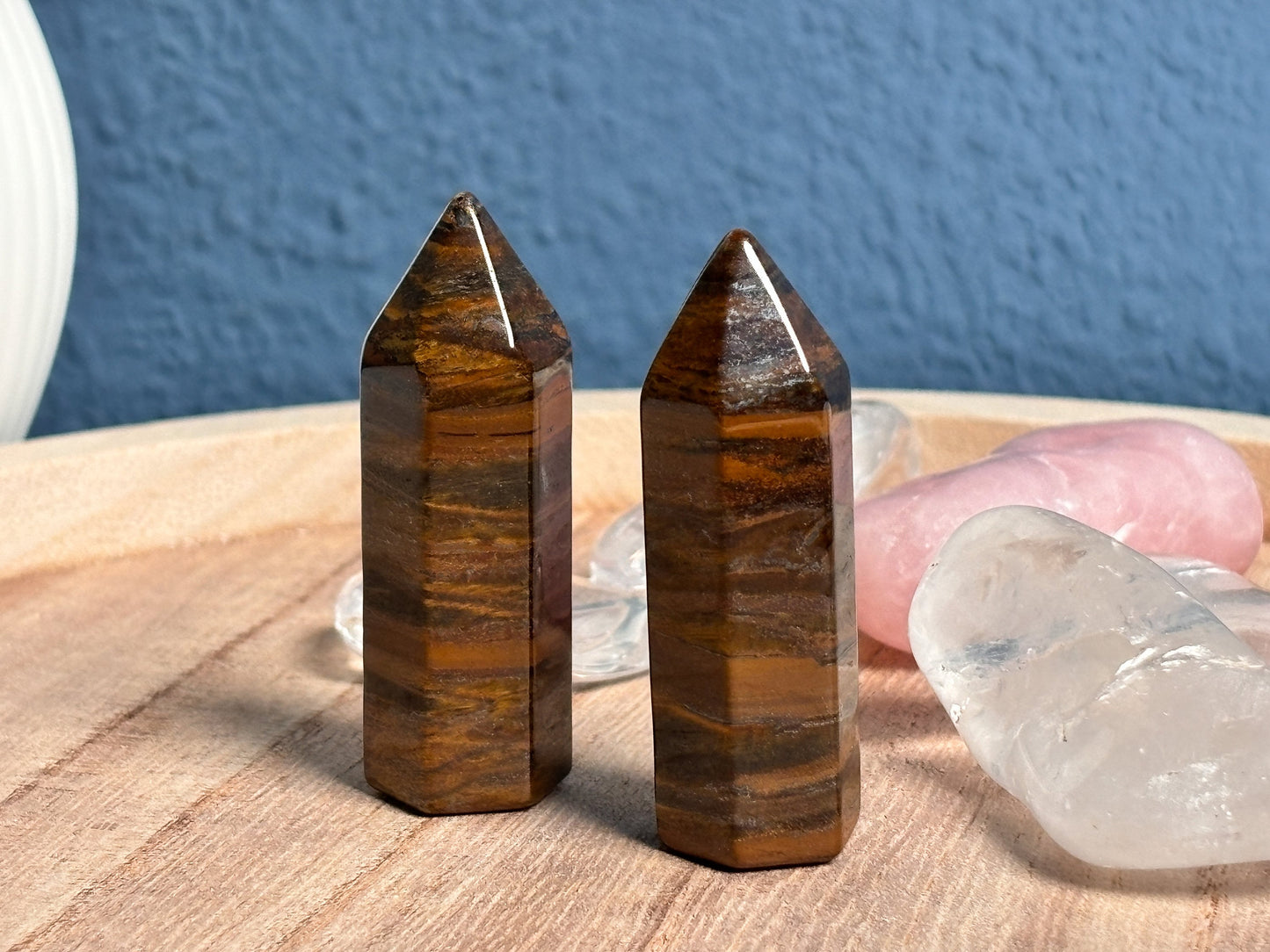 Tiger Eye Tower, small crystal tower, size approx. 5cm x 1.7cm