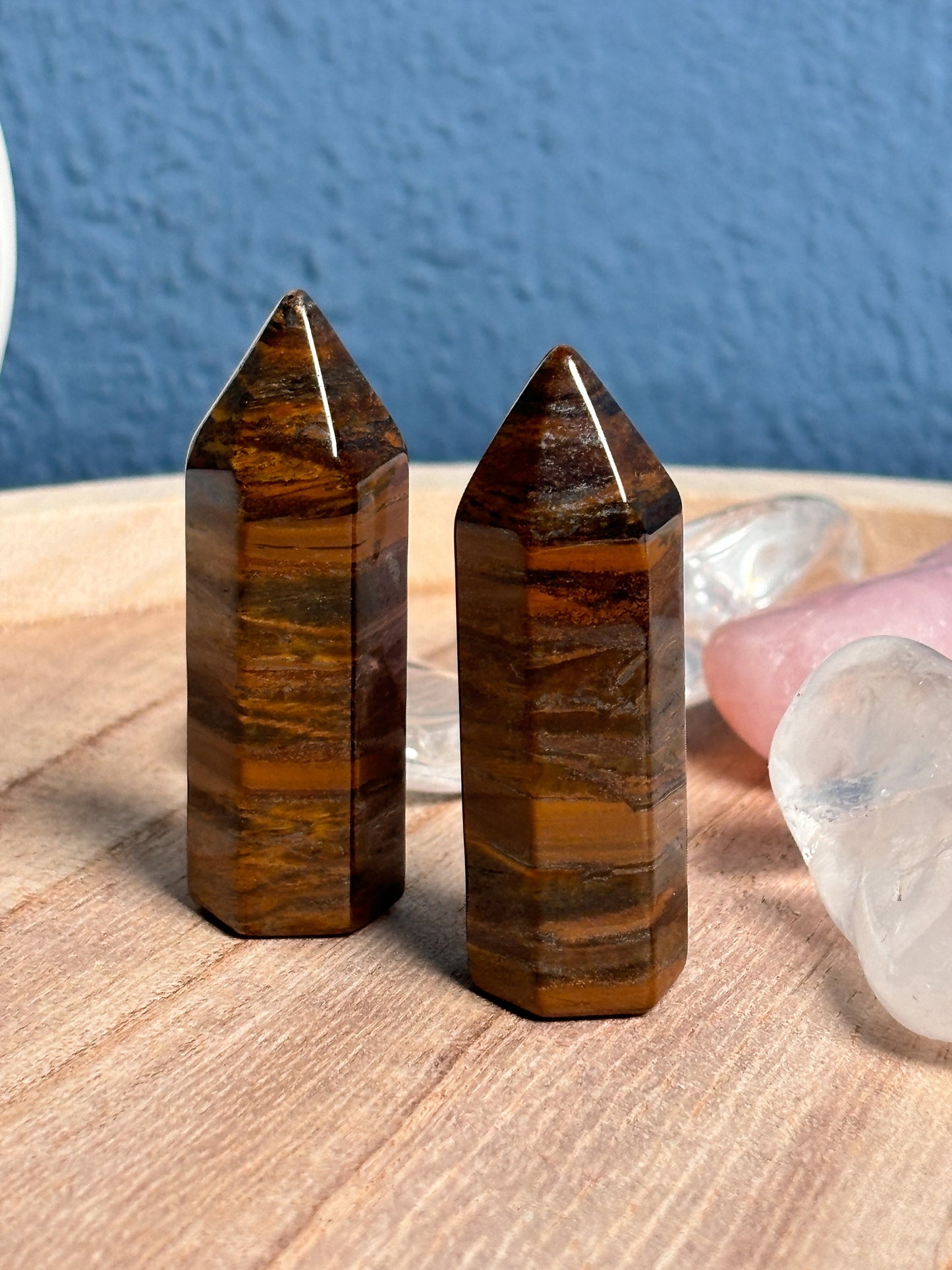 Tiger Eye Tower, small crystal tower, size approx. 5cm x 1.7cm