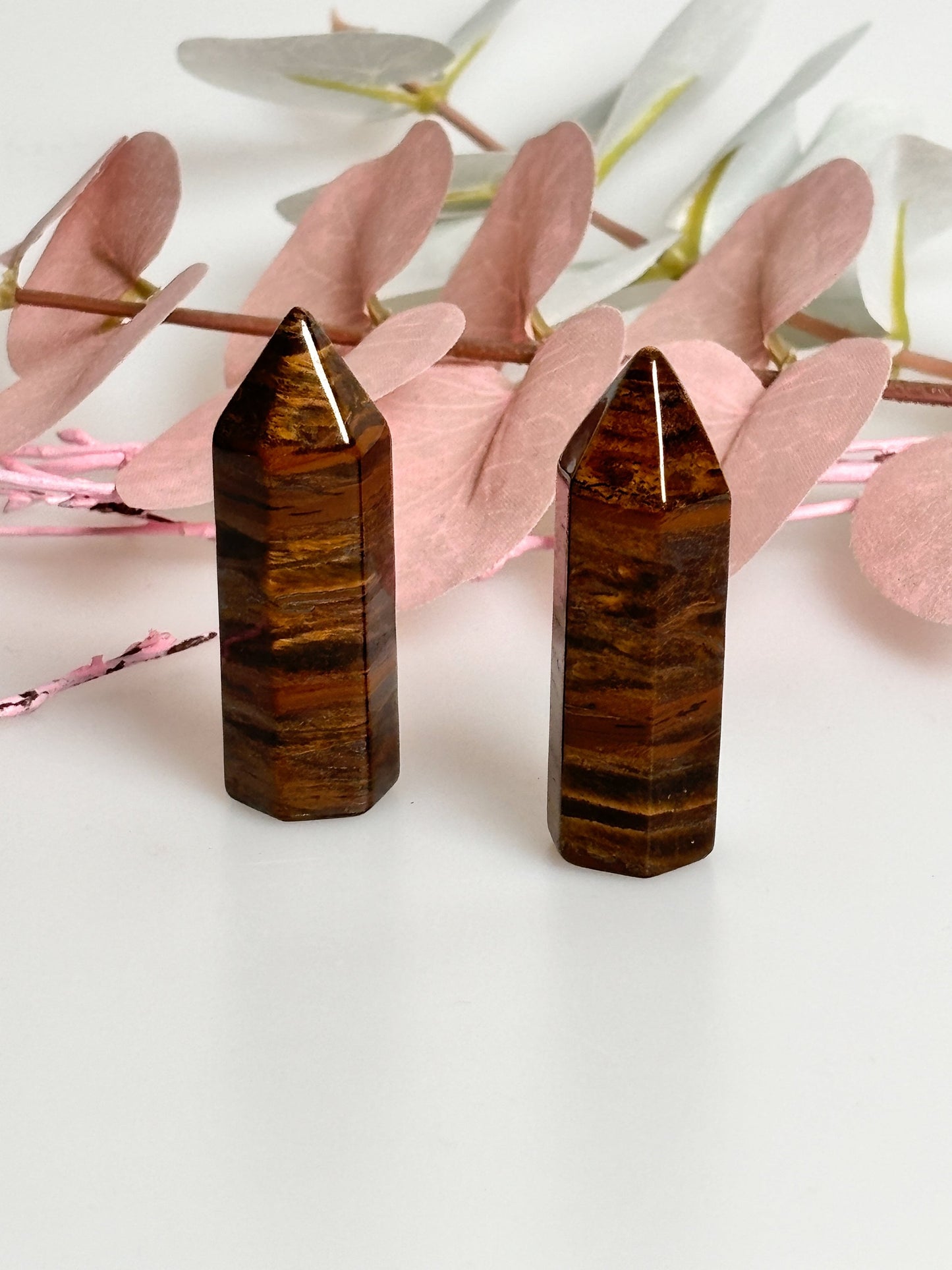 Tiger Eye Tower, small crystal tower, size approx. 5cm x 1.7cm
