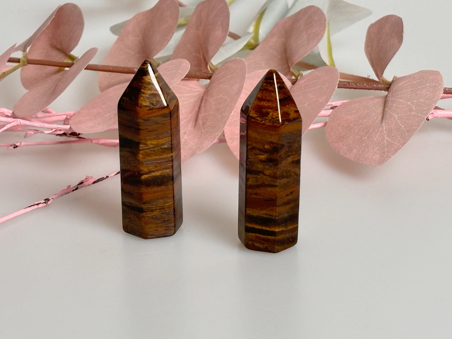 Tiger Eye Tower, small crystal tower, size approx. 5cm x 1.7cm
