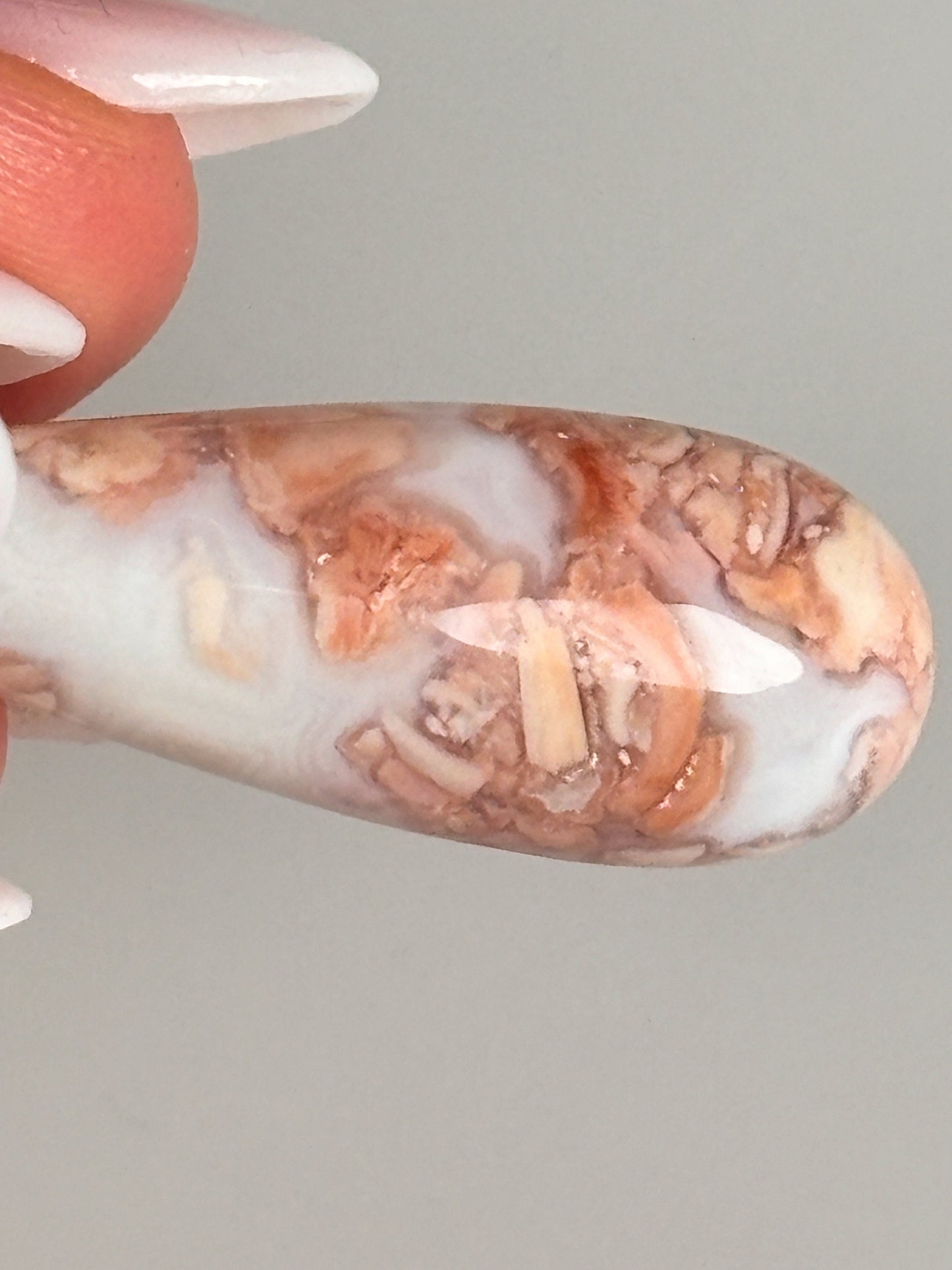 Candy Cotton Agate Pendant with 925 Silver Eyelet - Exclusive Jewelry. Special Agate