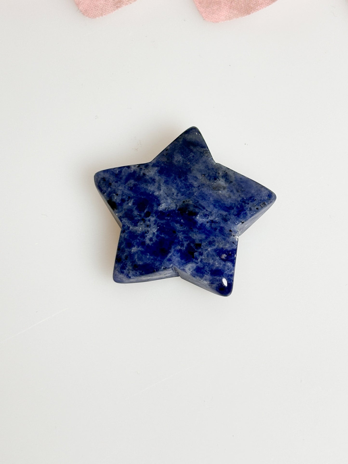Sodalith Stern Taschenstein ca. 3x3cm - Spiritueller Begleiter, Stein der Kommunikation, Handlicher Sodalith