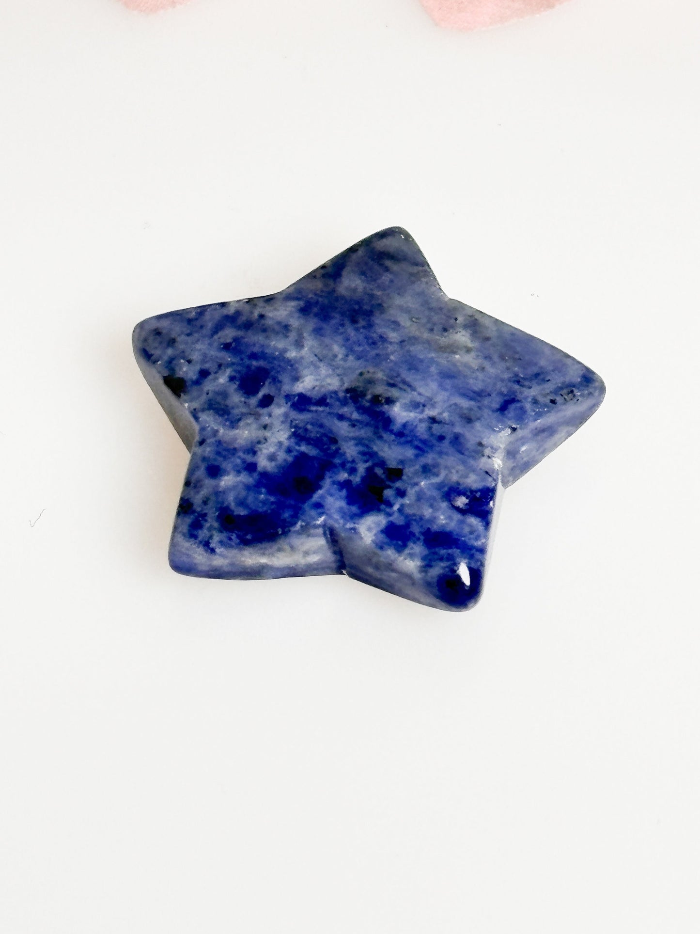 Sodalith Stern Taschenstein ca. 3x3cm - Spiritueller Begleiter, Stein der Kommunikation, Handlicher Sodalith