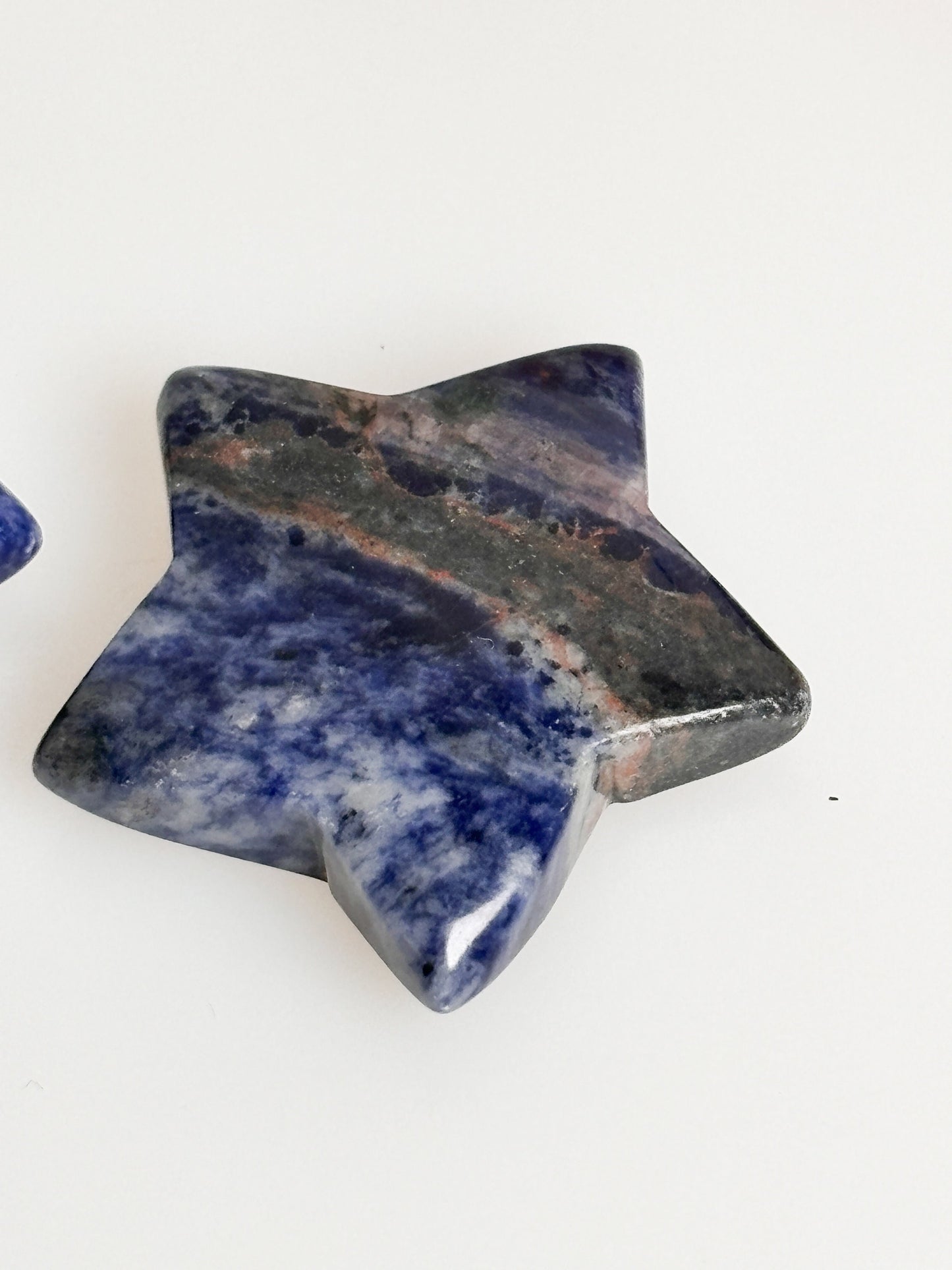 Sodalith Stern Taschenstein ca. 3x3cm - Spiritueller Begleiter, Stein der Kommunikation, Handlicher Sodalith