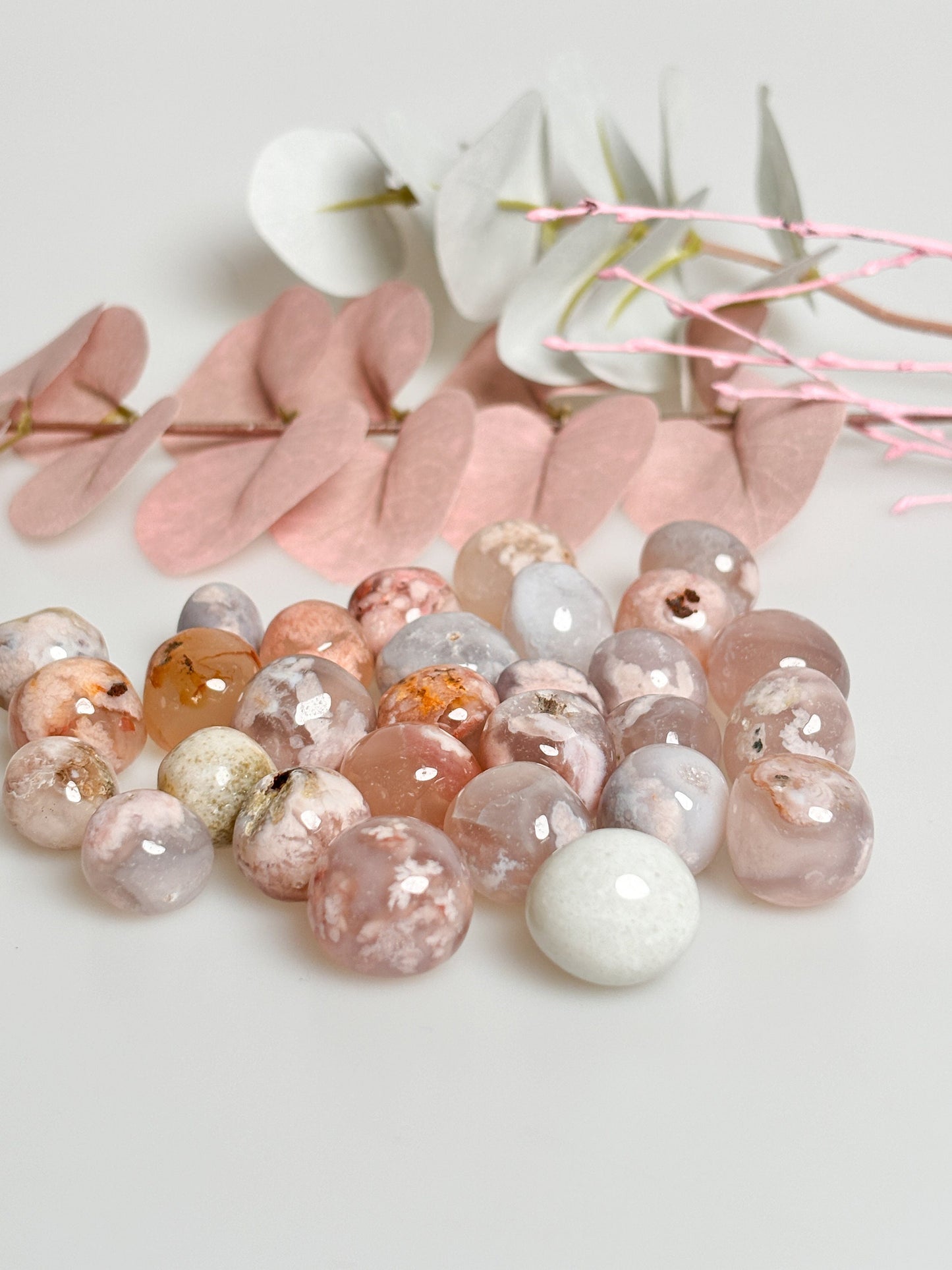 Beautiful Flower Agate Tumbled Stones - Natural Healing Stone, Handpicked, Ideal for Meditation and Decoration