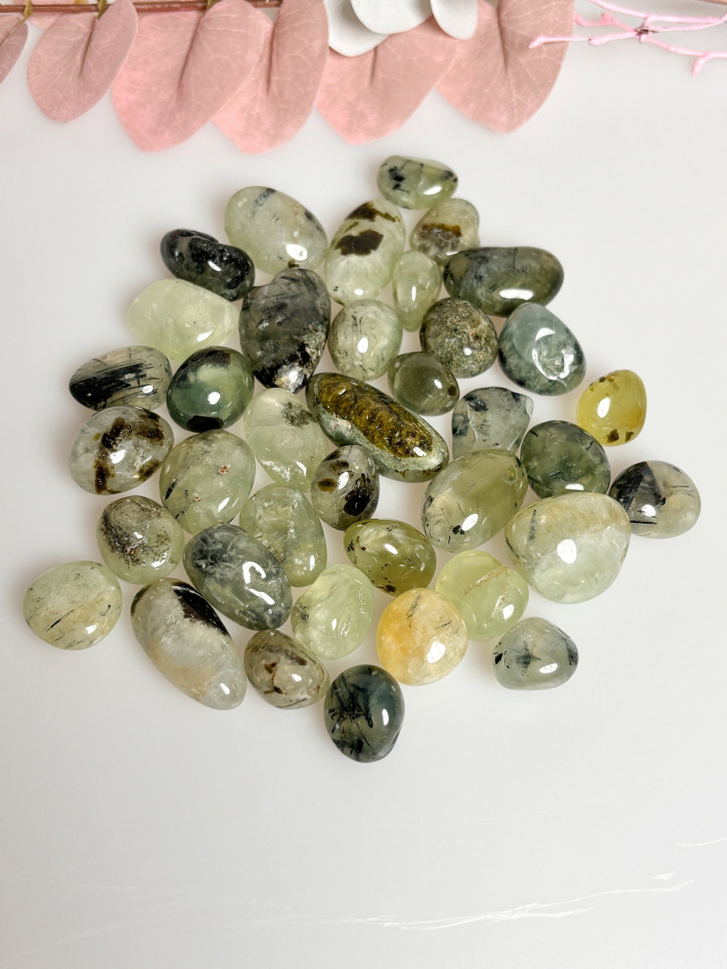 Prehnite Tumbled Stones - Handpicked and Energizing, Available in 2 Sizes, Ideal for Healing and Meditation
