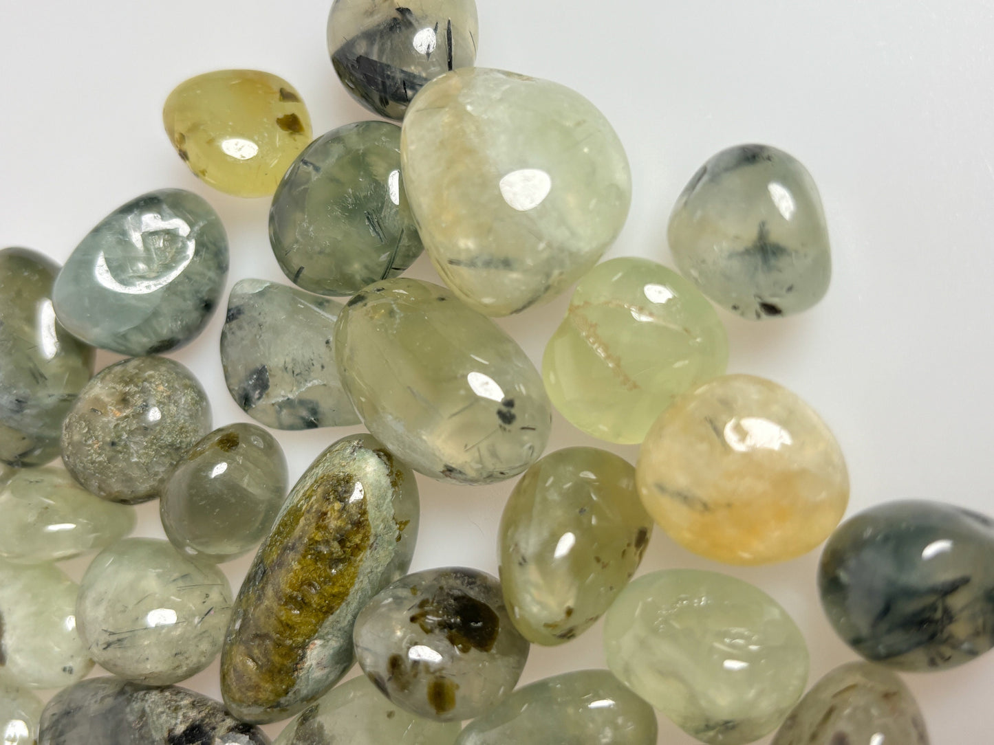 Prehnite Tumbled Stones - Handpicked and Energizing, Available in 2 Sizes, Ideal for Healing and Meditation