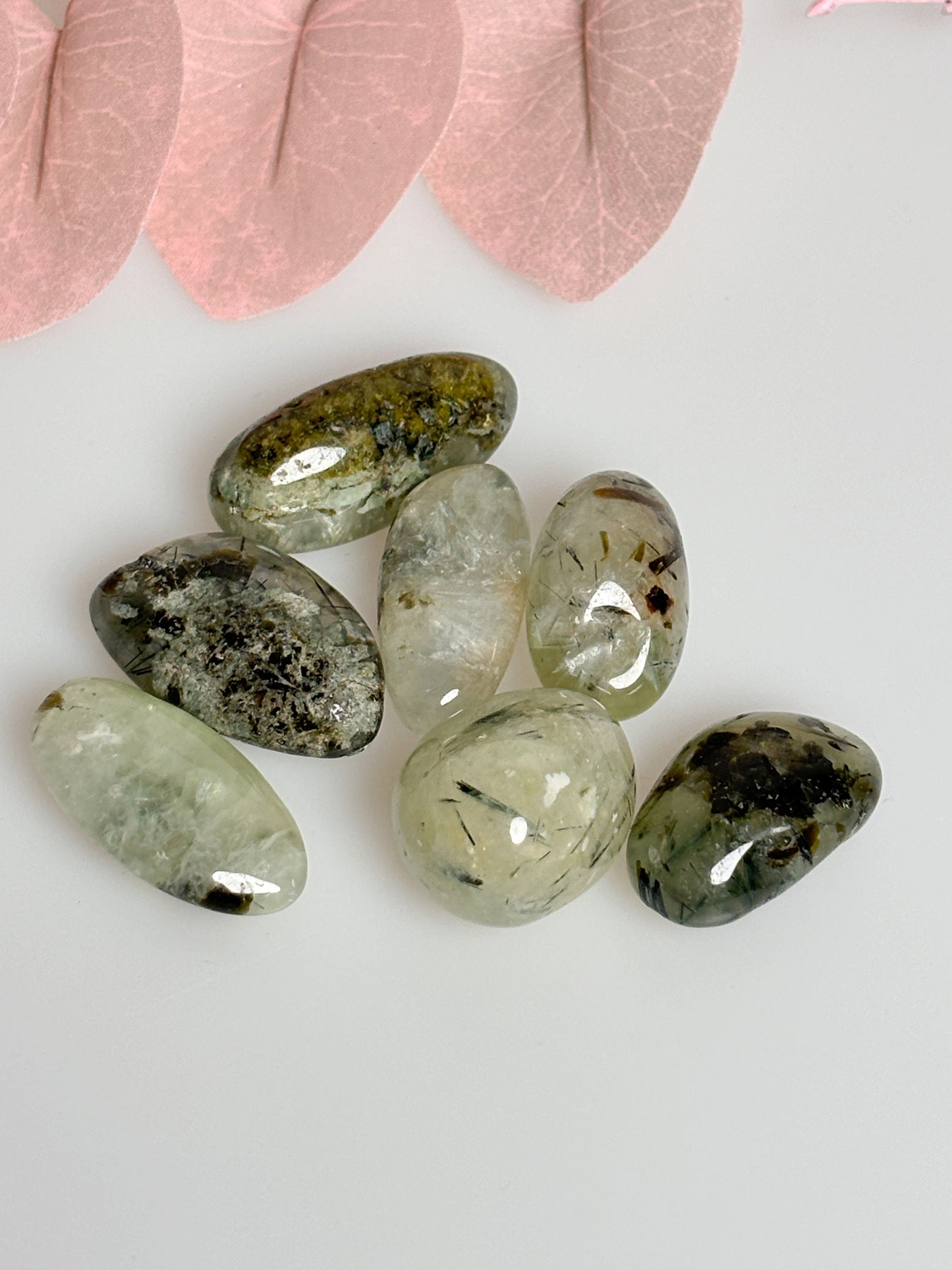 Prehnite Tumbled Stones - Handpicked and Energizing, Available in 2 Sizes, Ideal for Healing and Meditation