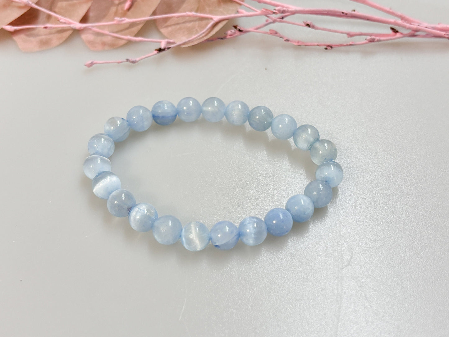 Elastic Selenite Bracelets 8mm | Summer Colors | Handmade Jewelry | Spiritual Energy | Gift Idea