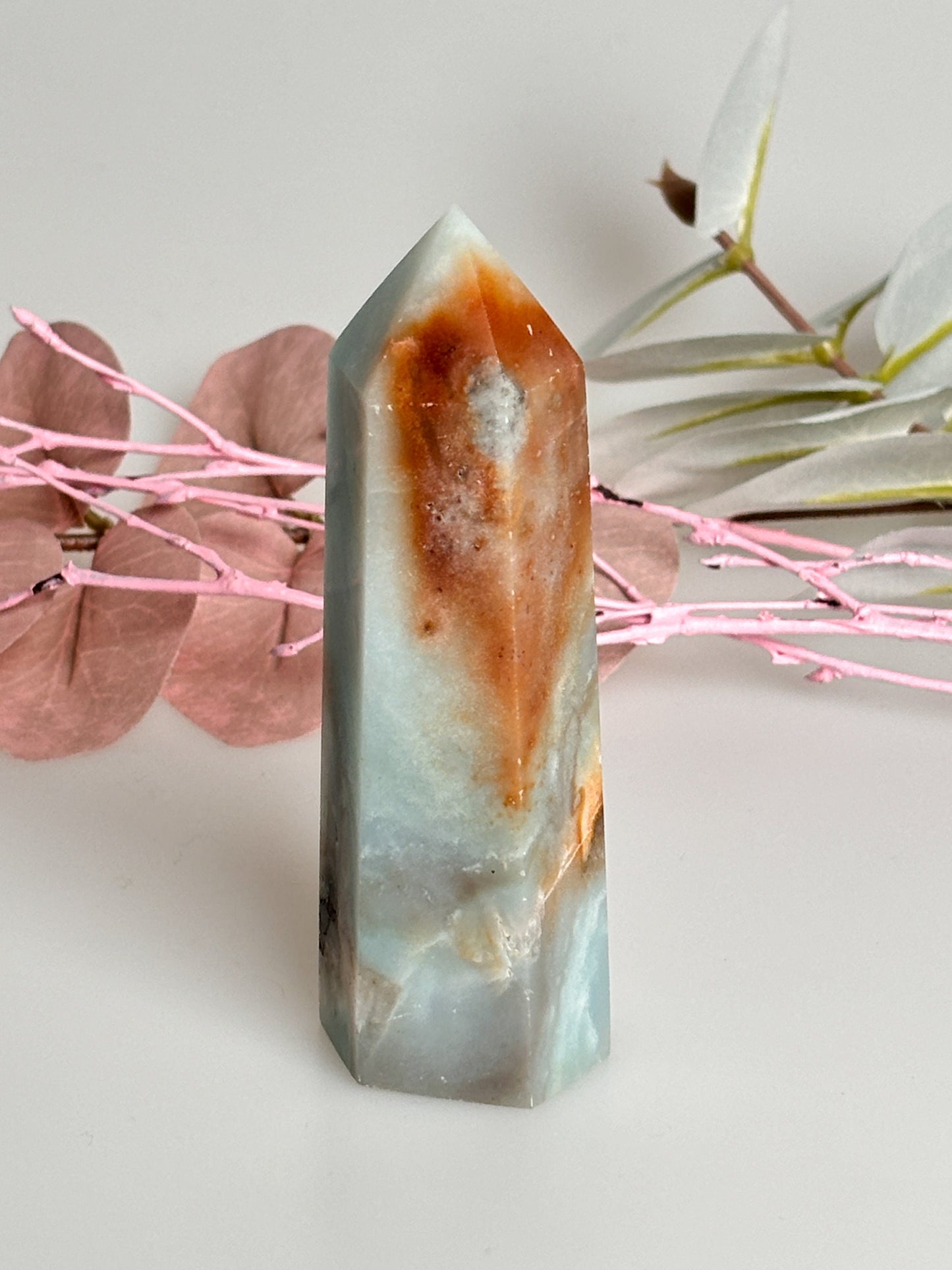 Ocean Opal Tower - Great colors like the sea | Natural stone crystal tower | Healing stone | Decoration | Gift