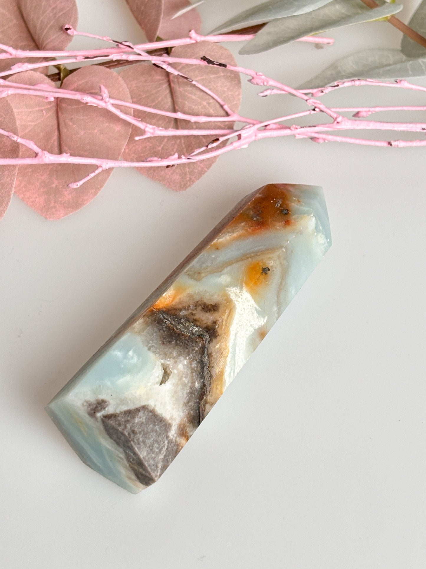 Ocean Opal Tower - Great colors like the sea | Natural stone crystal tower | Healing stone | Decoration | Gift