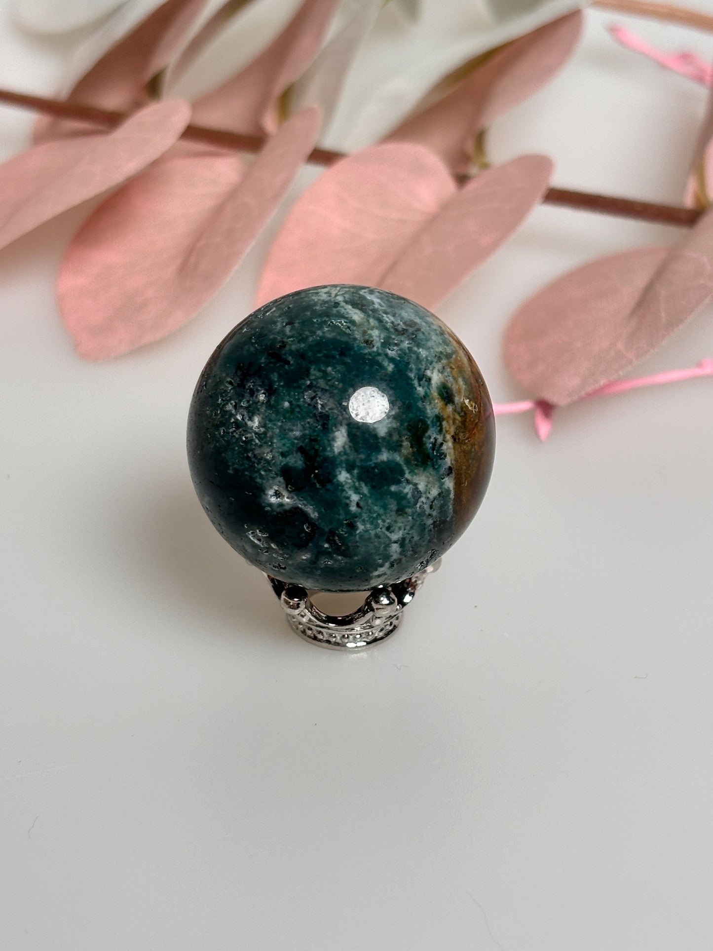 Moss Agate Balls approx. 2.8cm 32g - Great Patterns, Natural Gemstones, Handmade Decoration, Unique Crystals