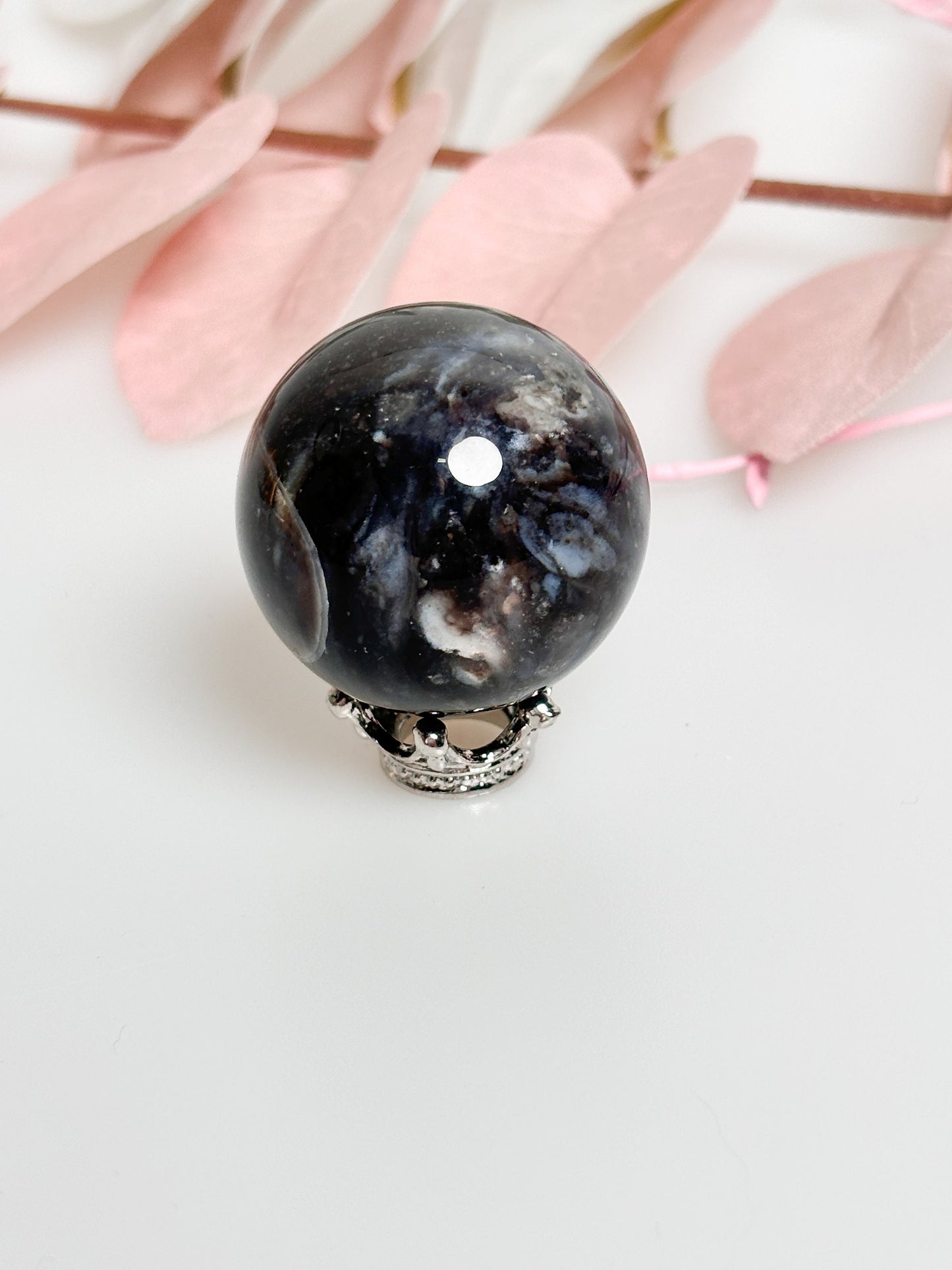 Moss Agate Balls approx. 2.8cm 32g - Great Patterns, Natural Gemstones, Handmade Decoration, Unique Crystals