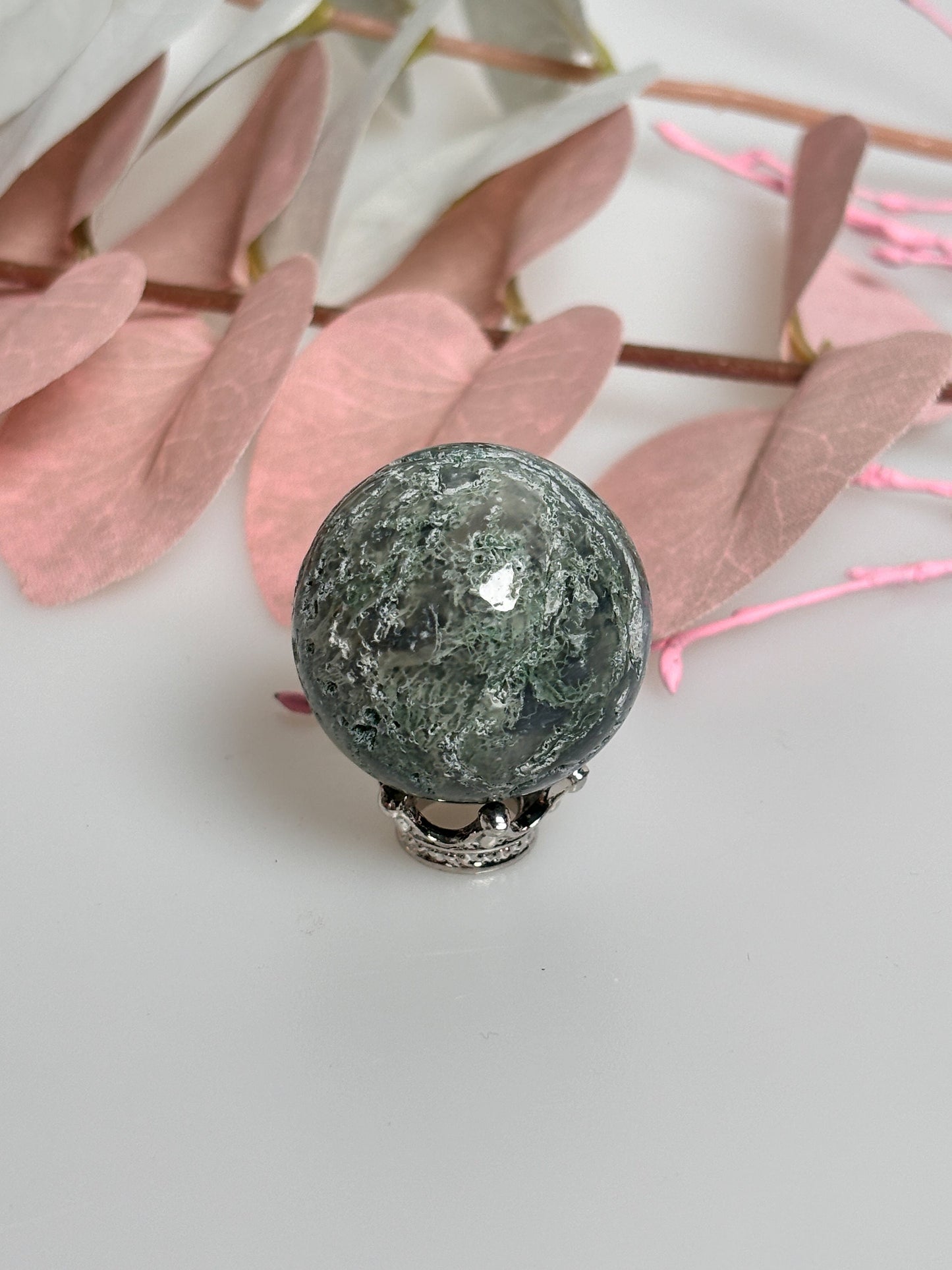Moss Agate Balls approx. 2.8cm 32g - Great Patterns, Natural Gemstones, Handmade Decoration, Unique Crystals