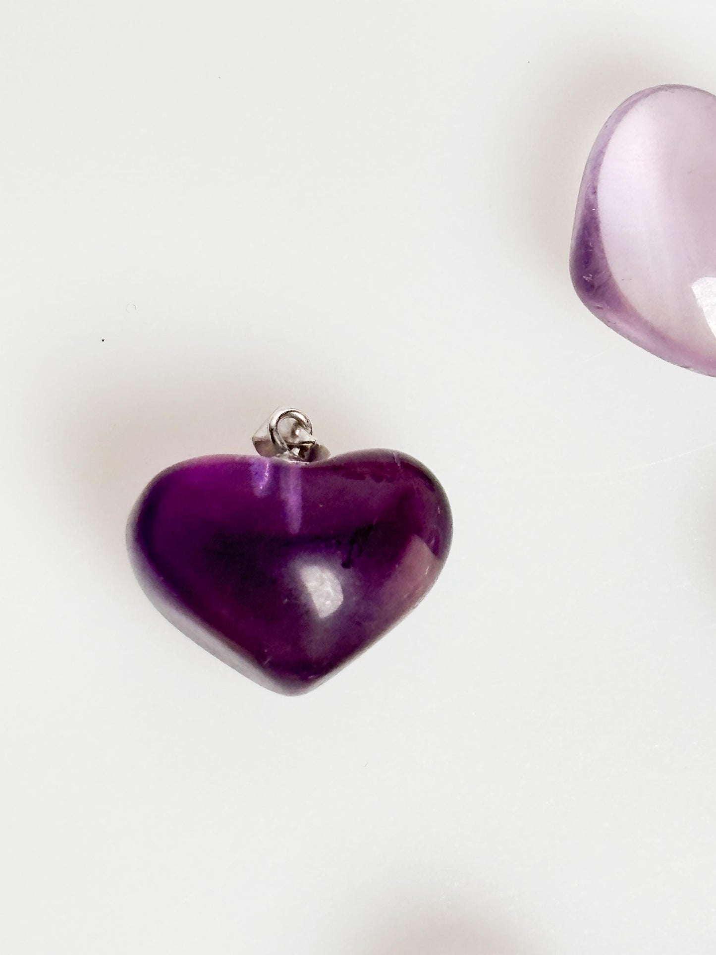 Transparent Amethyst Heart Pendant with 925 Silver Eyelet | Gemstone Jewelry