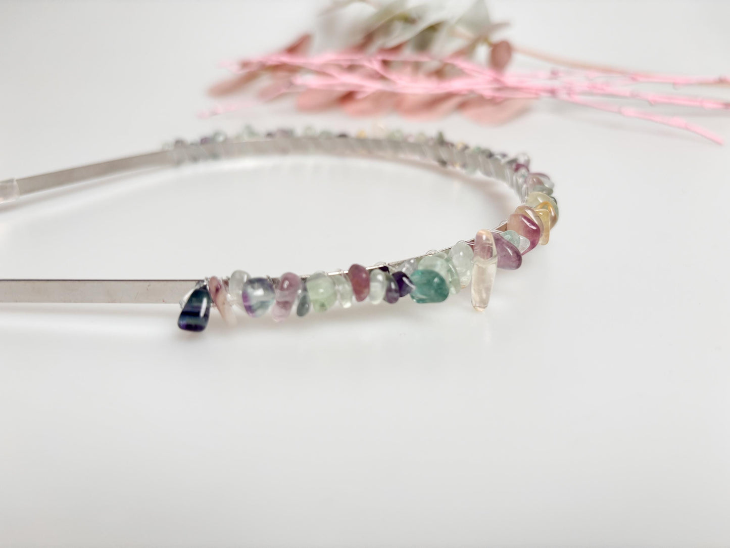 Boho style silver headband with sparkling crystals – elegant headpiece for special occasions and festivals