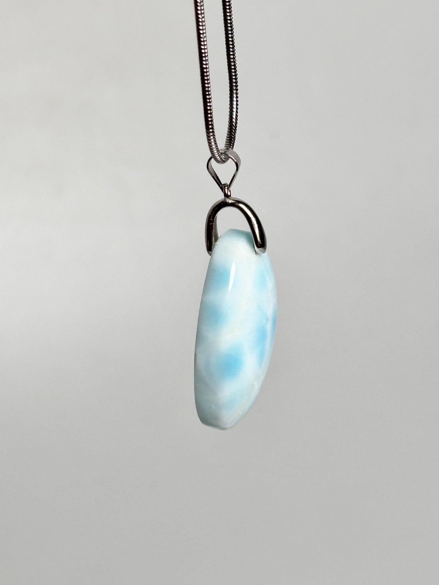 Oval Hemmimorphite pendant with 925 silver eyelet – Elegant gemstone jewelry for special occasions
