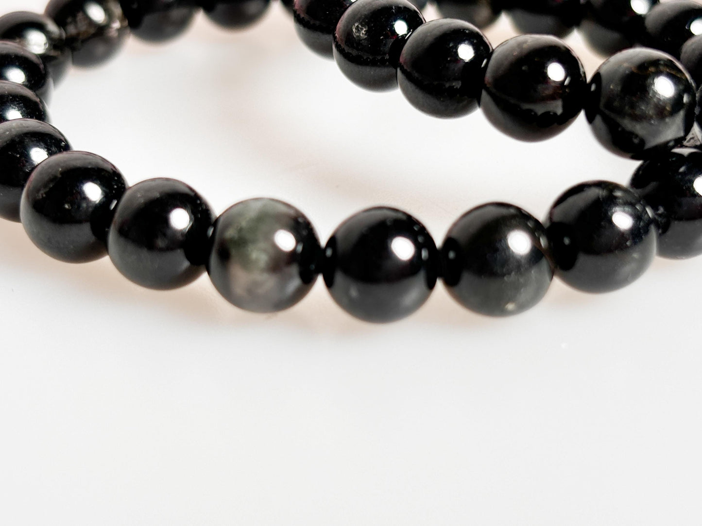 Elastic hypersthene bracelet with 8mm beads - noble crystal jewelry for energy and balance
