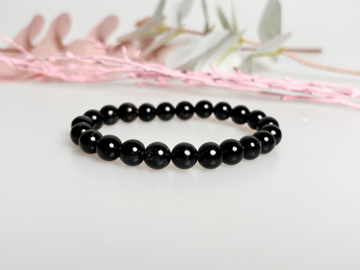 Elastic hypersthene bracelet with 8mm beads - noble crystal jewelry for energy and balance